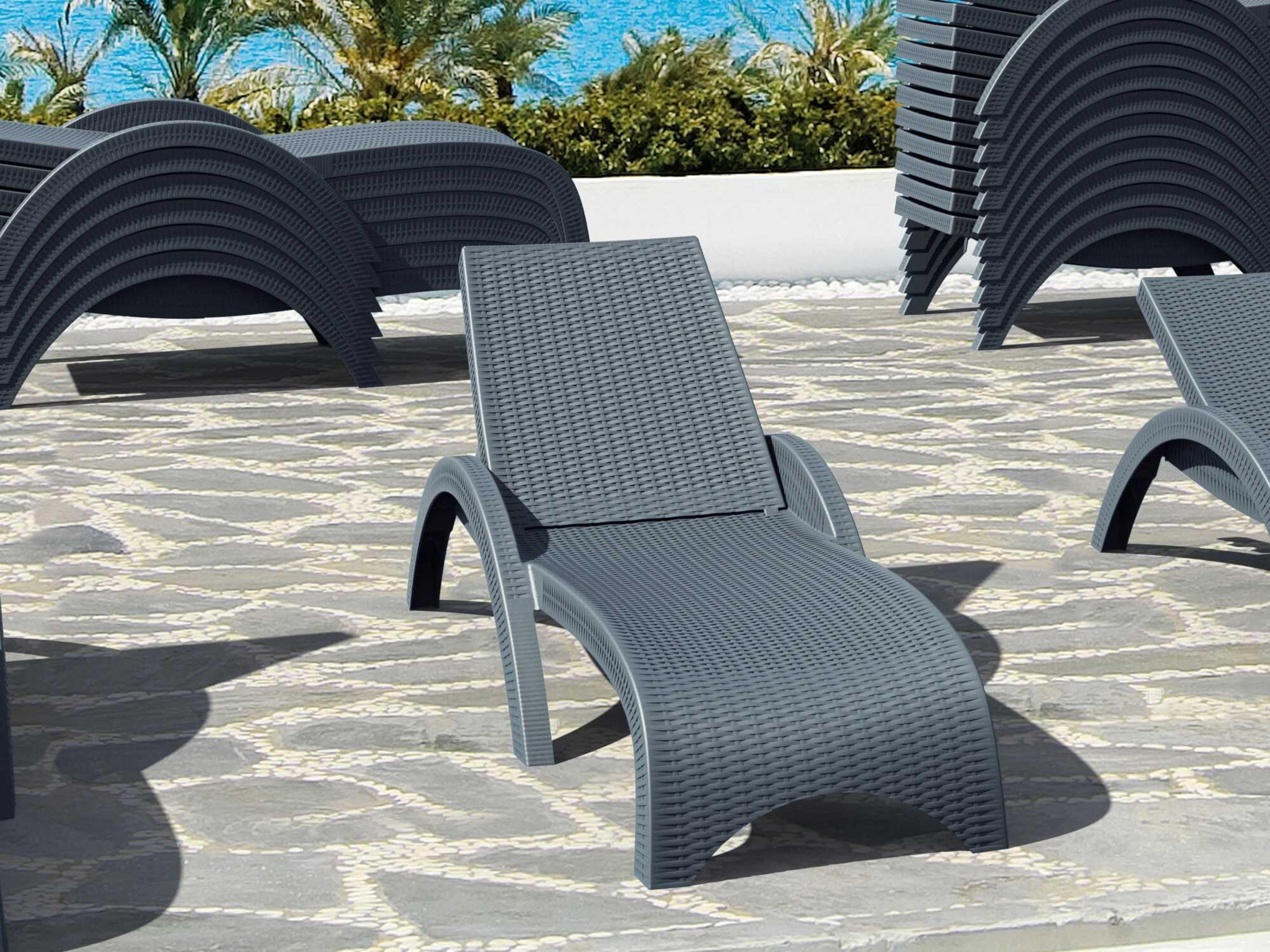Compamia Miami Dark Gray Resin Chaise Lounge