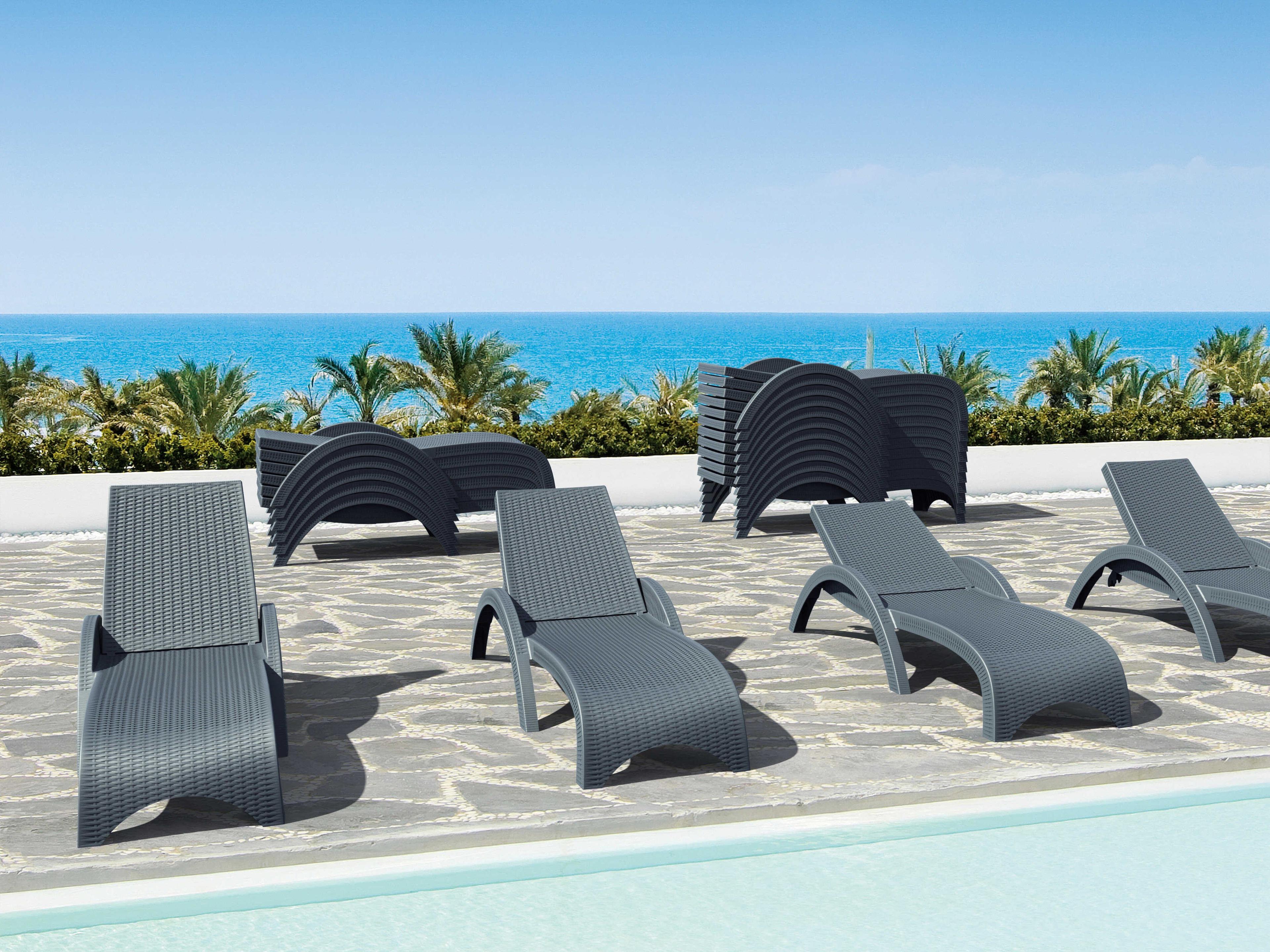 Compamia Miami Dark Gray Resin Chaise Lounge