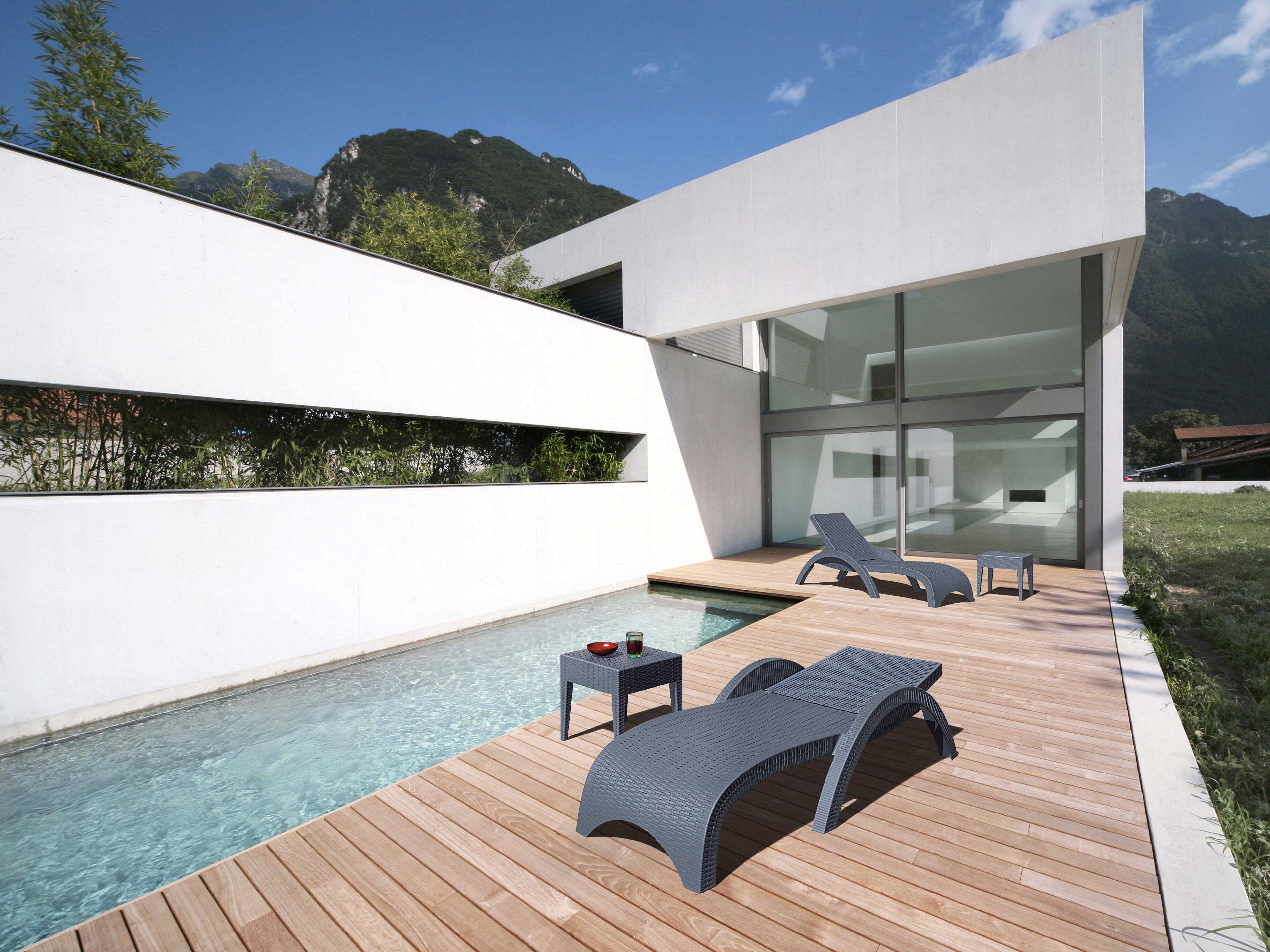 Compamia Miami Dark Gray Resin Chaise Lounge