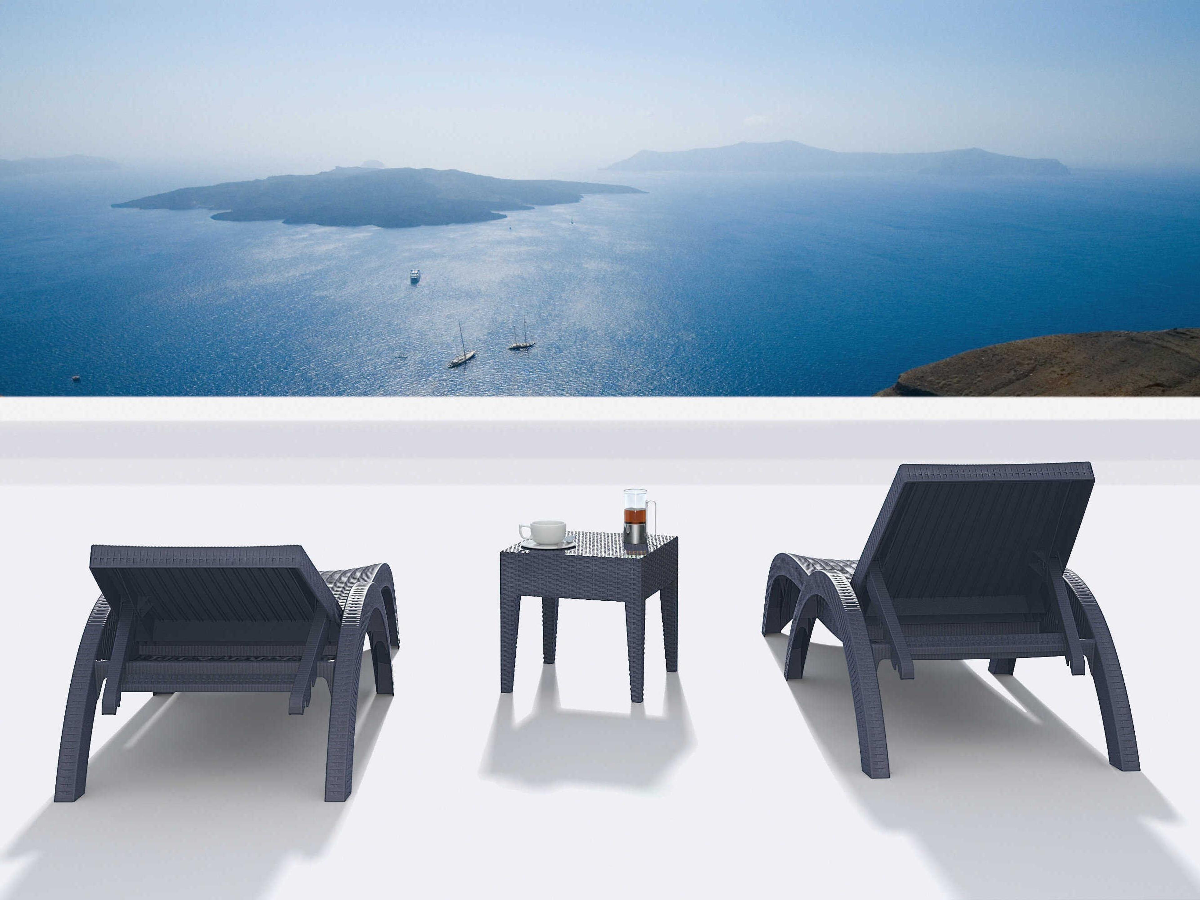 Compamia Miami Dark Gray Resin Chaise Lounge