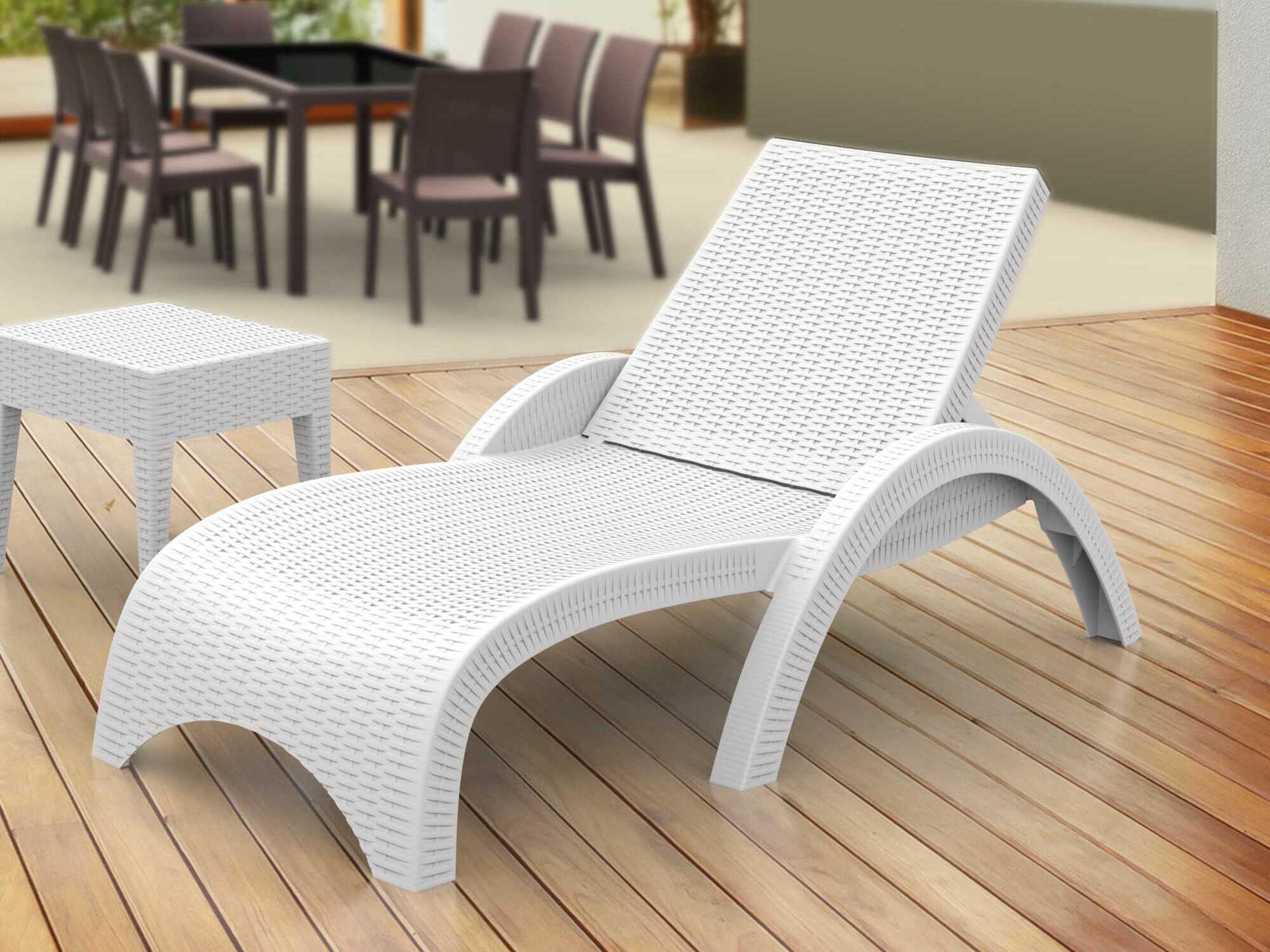 Compamia Miami White Resin Chaise Lounge