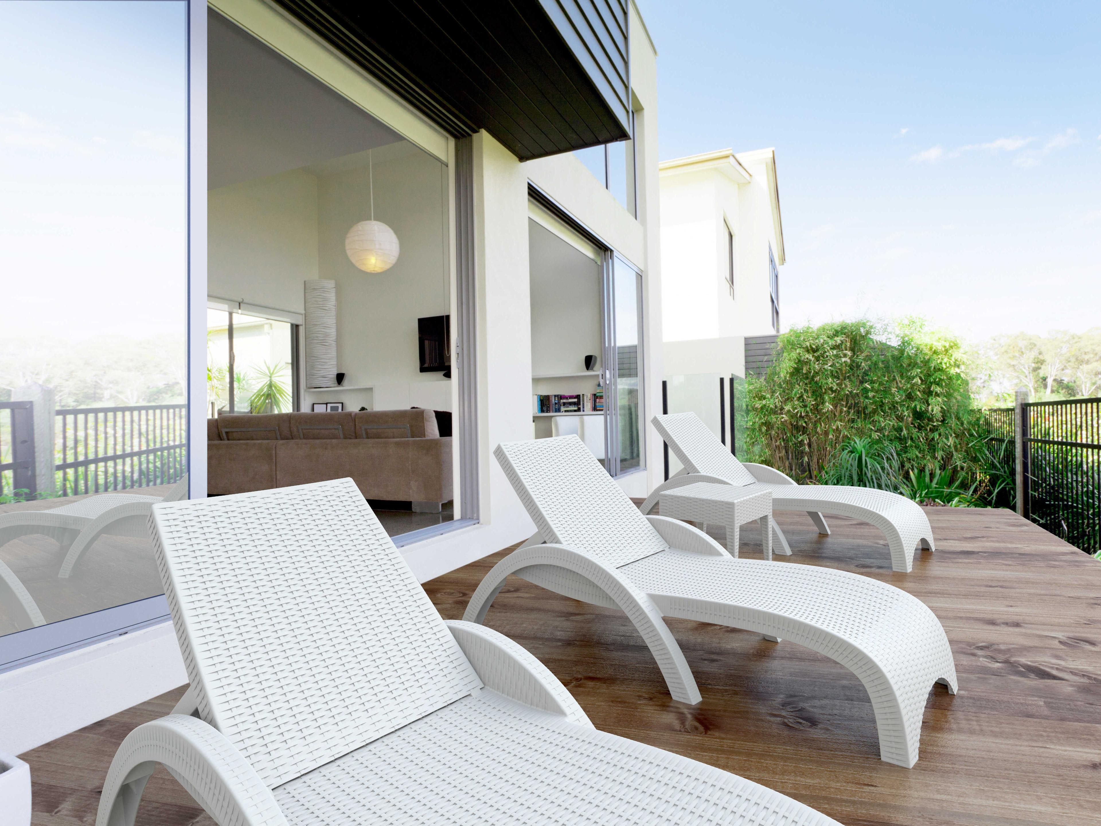 Compamia Miami White Resin Chaise Lounge