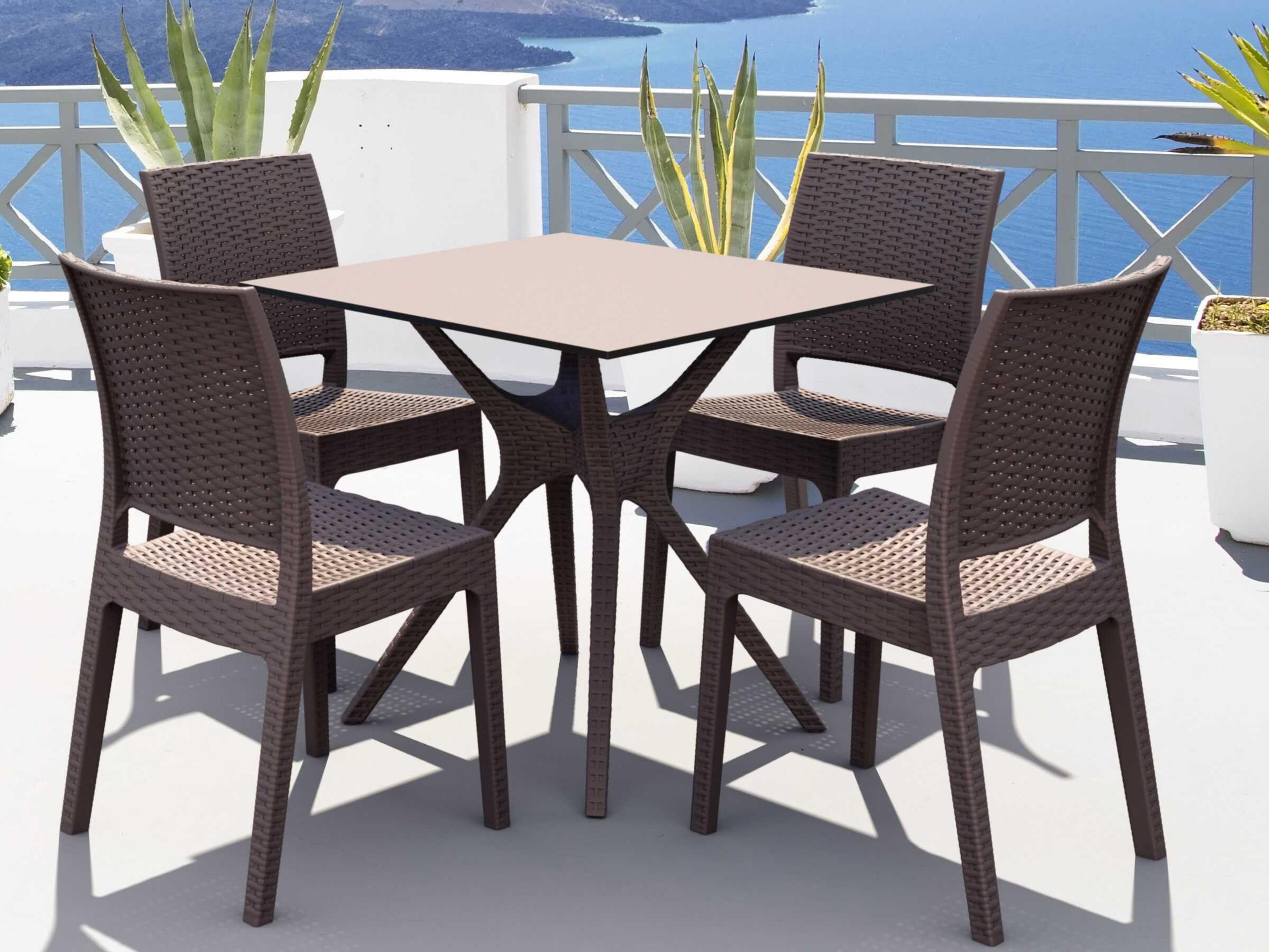 Ibiza Brown Resin Dining Set