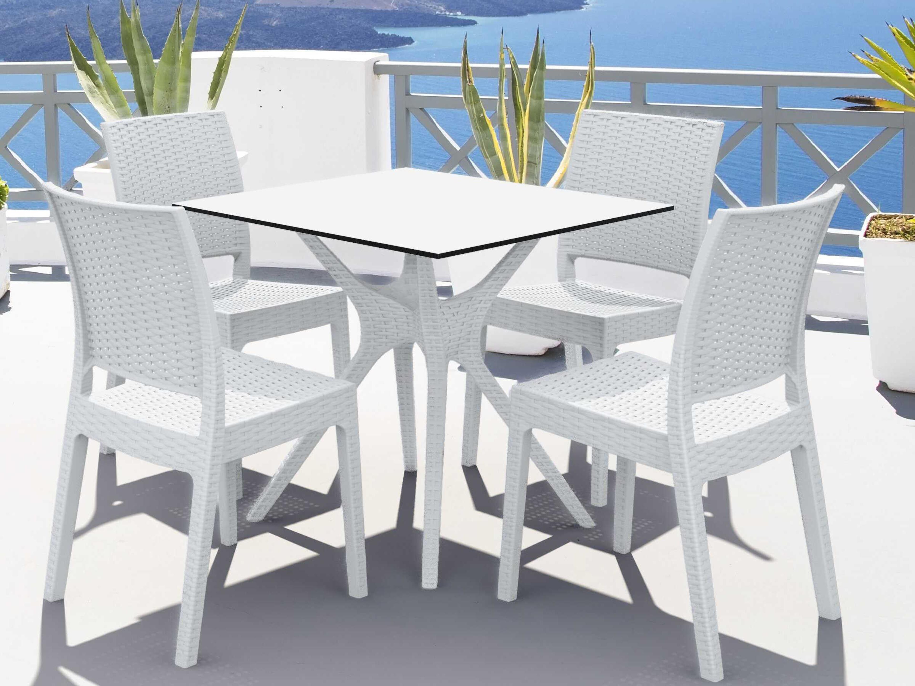 Ibiza White Resin Dining Set