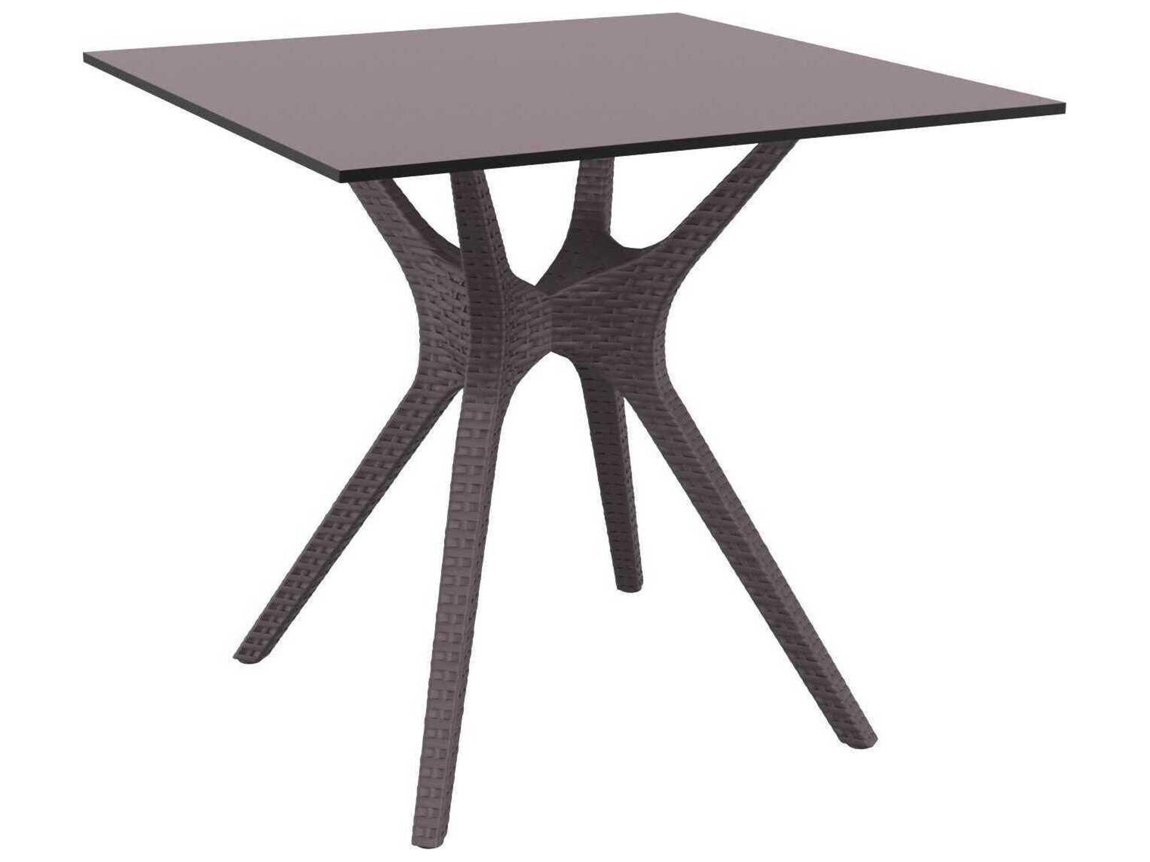 Ibiza Brown Resin Square Dining Table