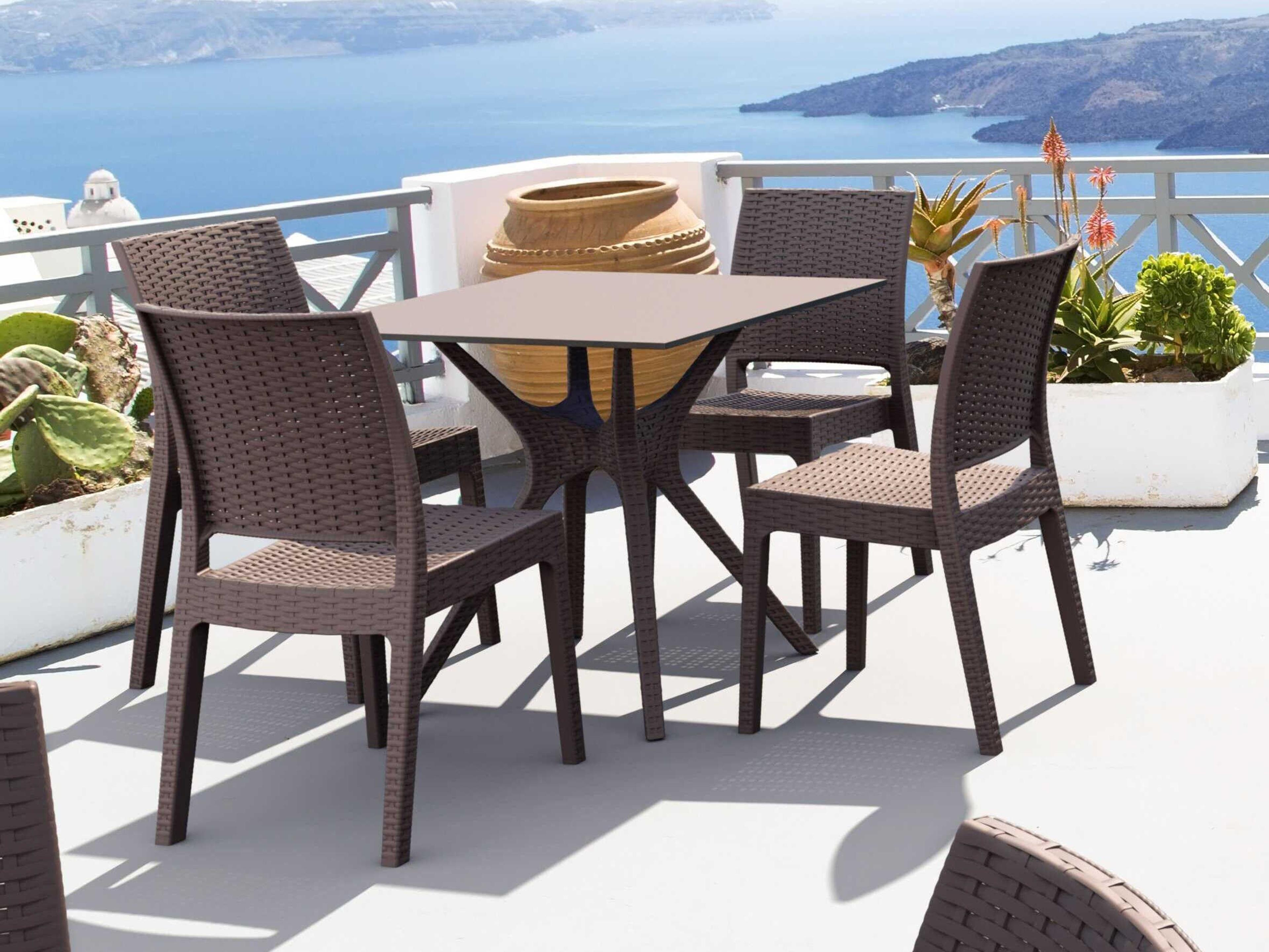 Compamia Ibiza Brown Resin Square Dining Table