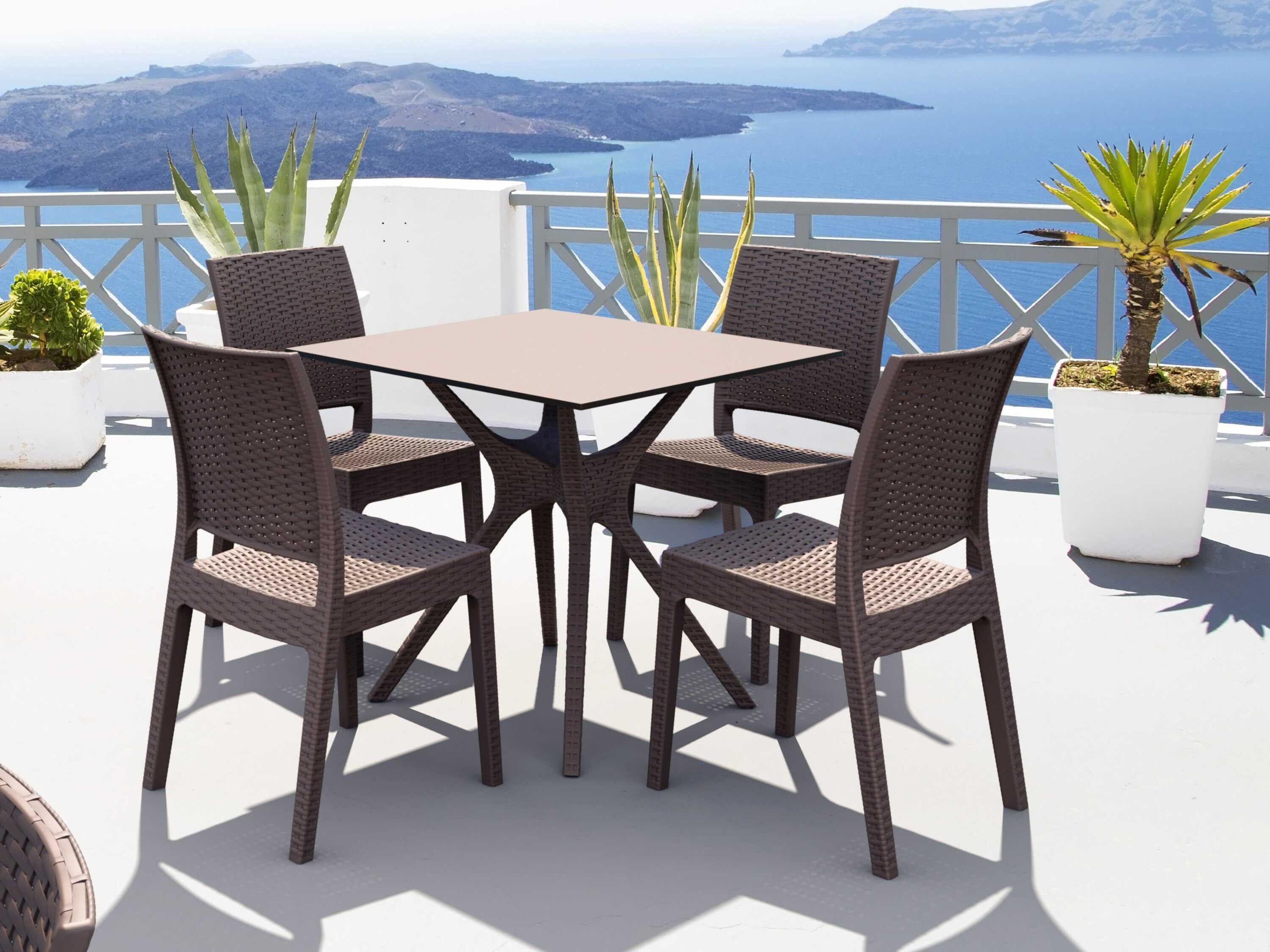 Compamia Ibiza Brown Resin Square Dining Table