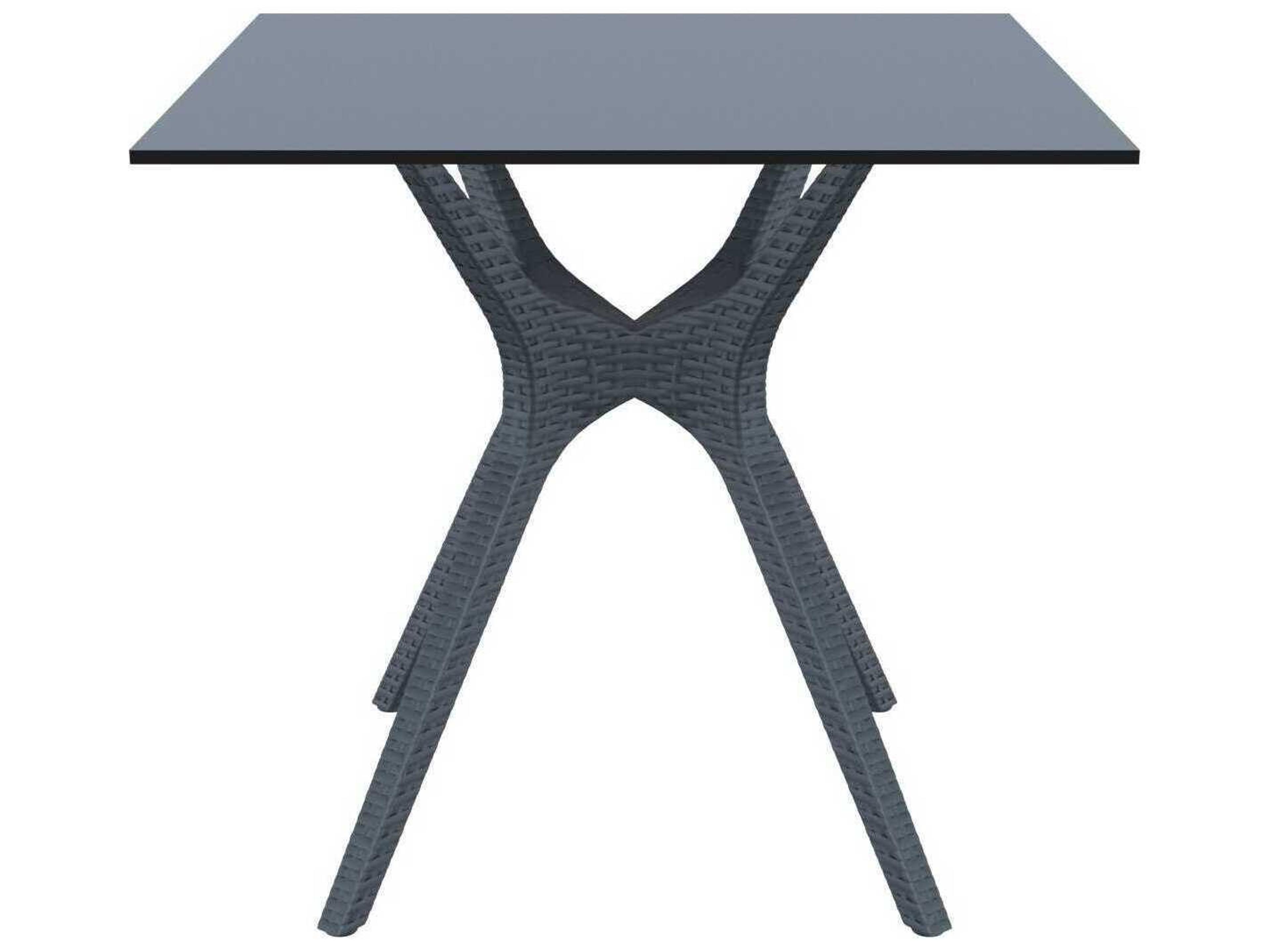 Compamia Ibiza Dark Gray Resin Square Dining Table