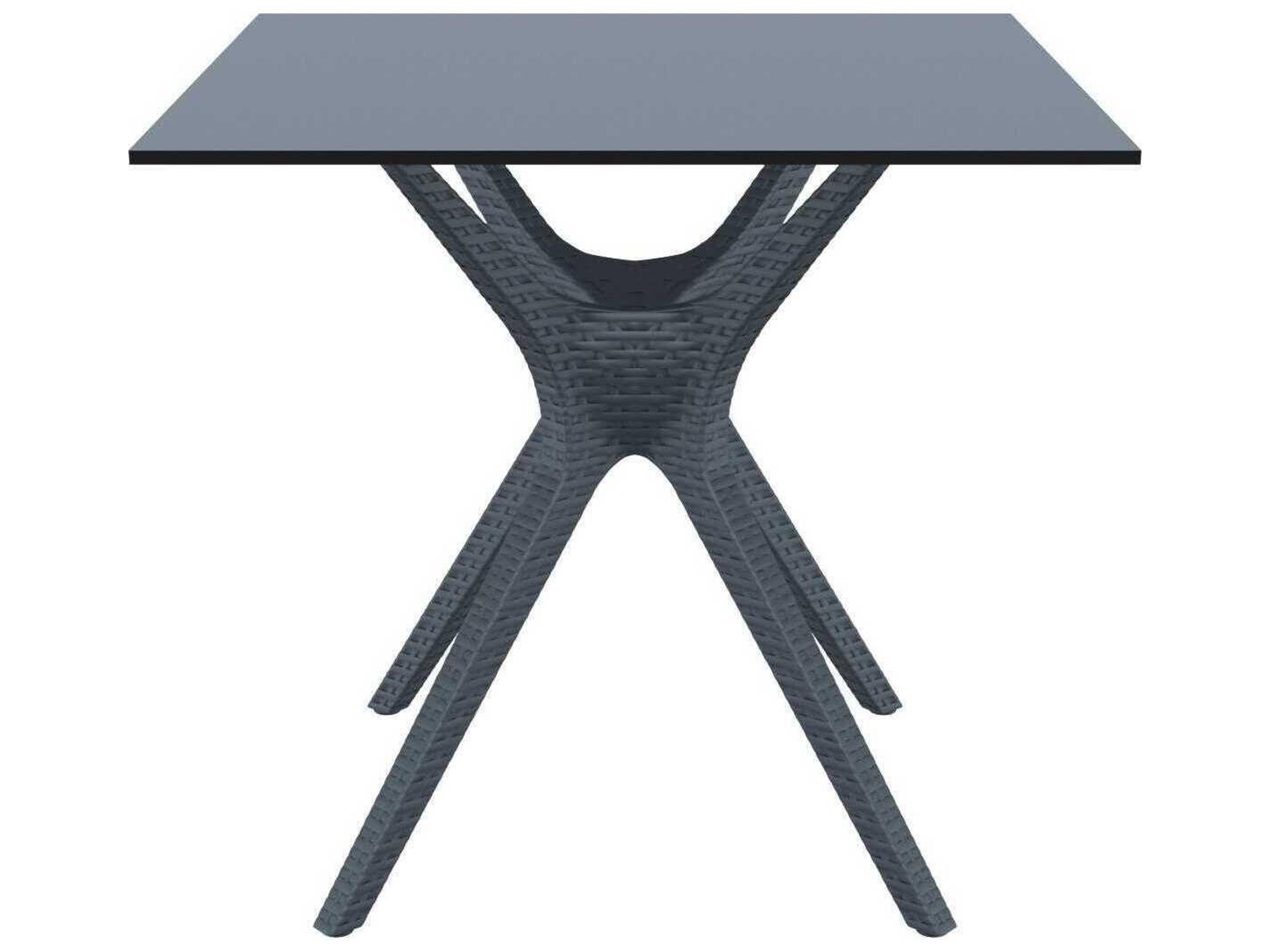Compamia Ibiza Dark Gray Resin Square Dining Table