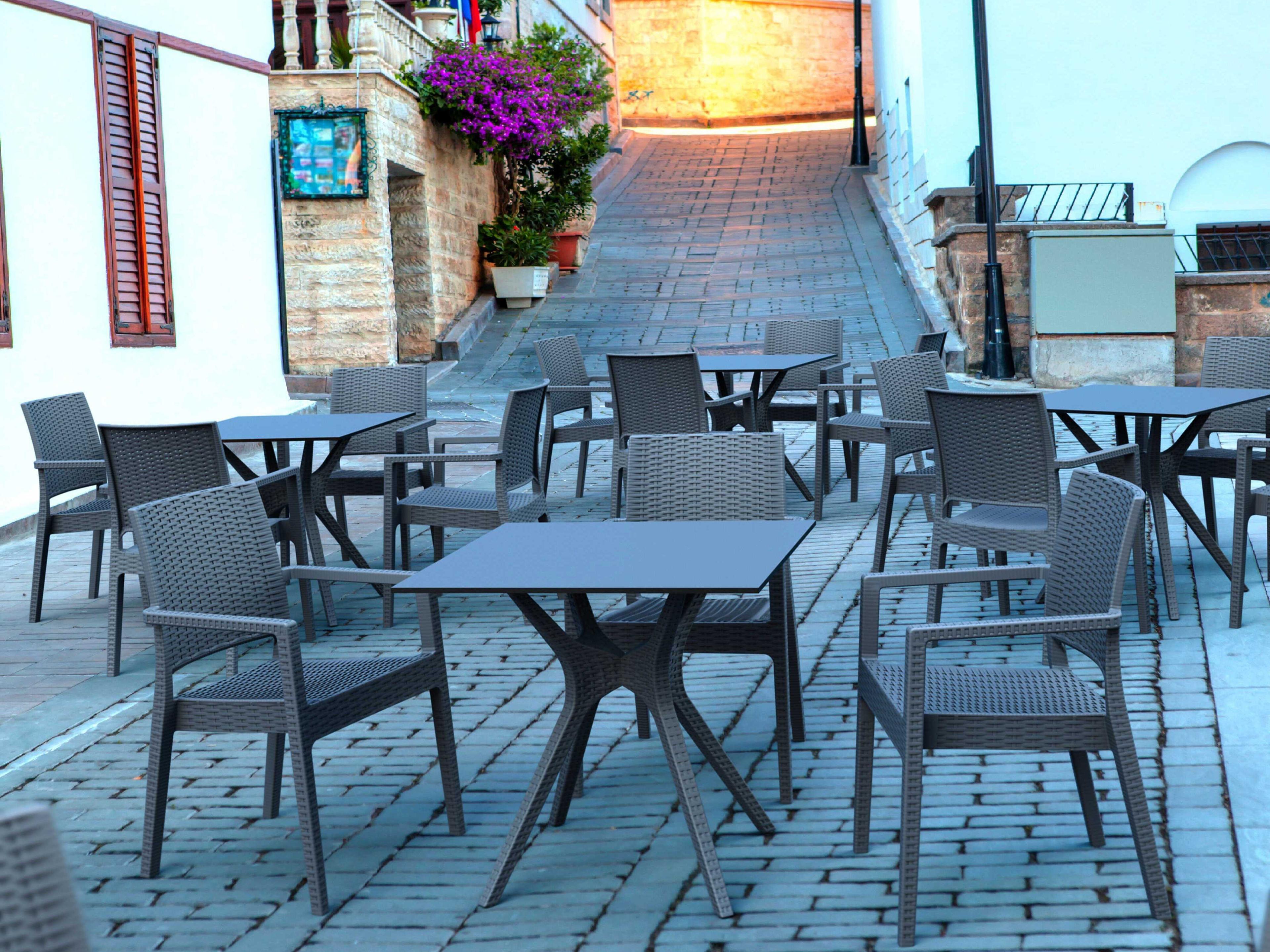 Compamia Ibiza Dark Gray Resin Square Dining Table