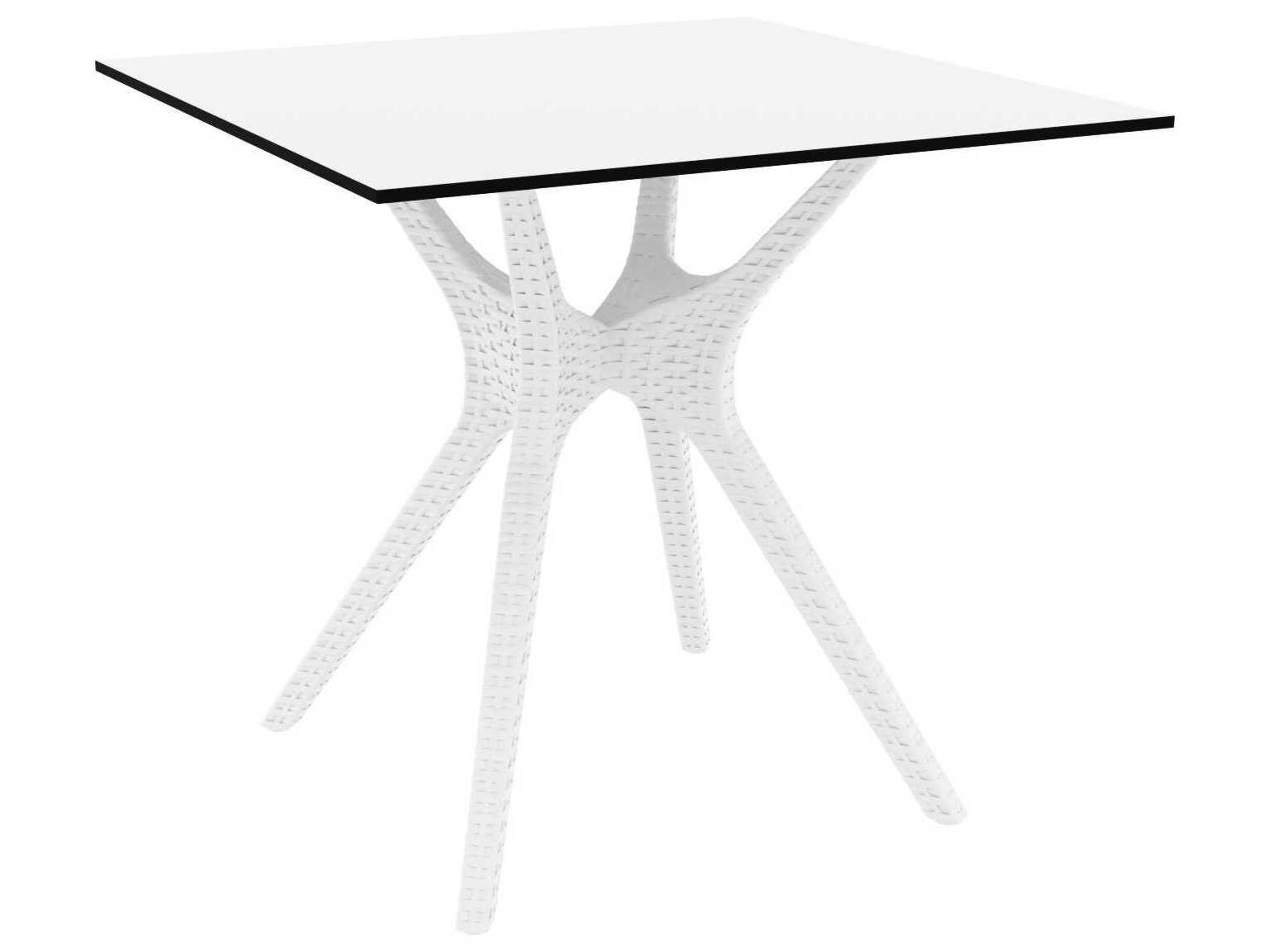 Ibiza White Resin Square Dining Table