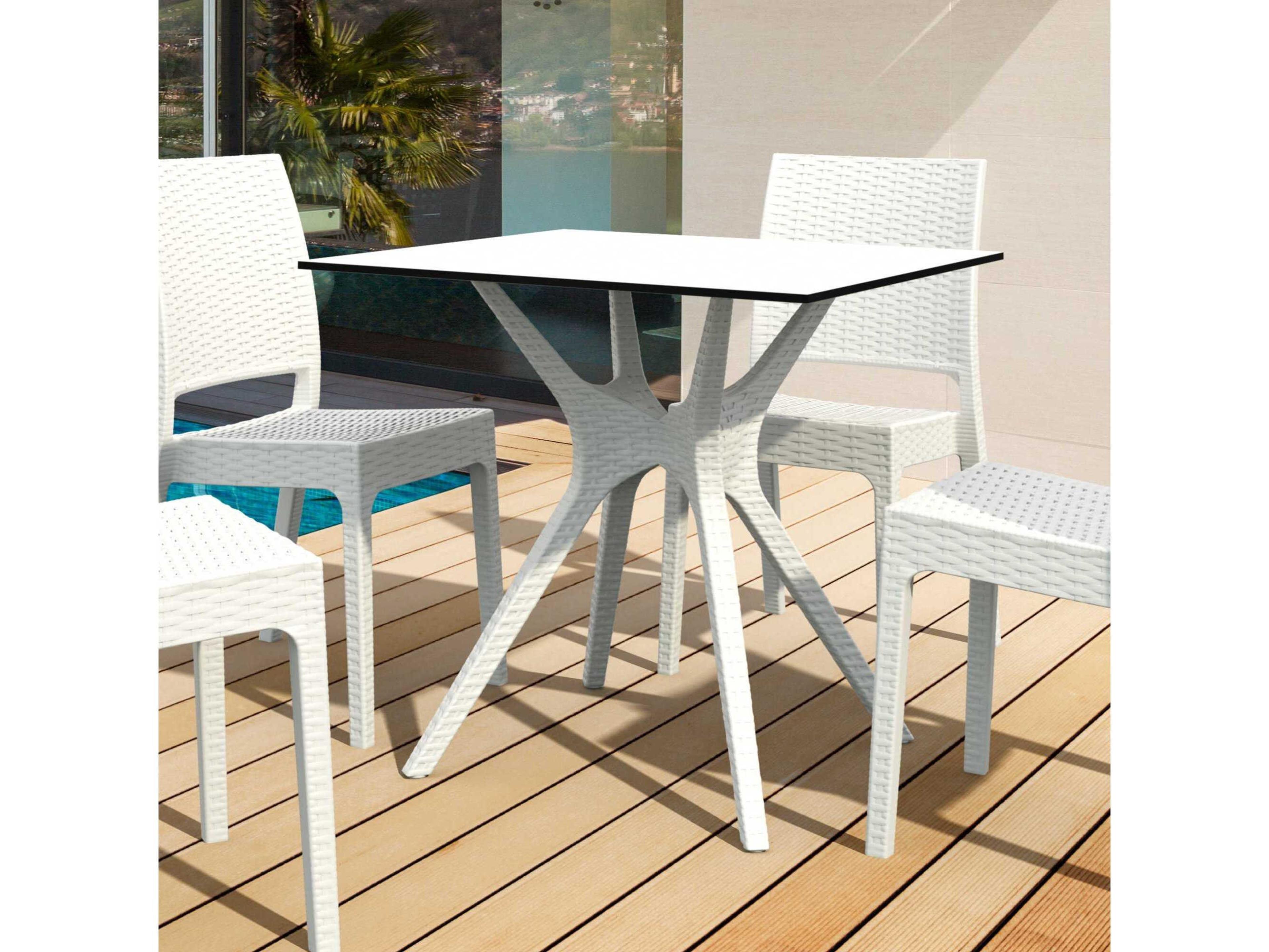Compamia Ibiza White Resin Square Dining Table