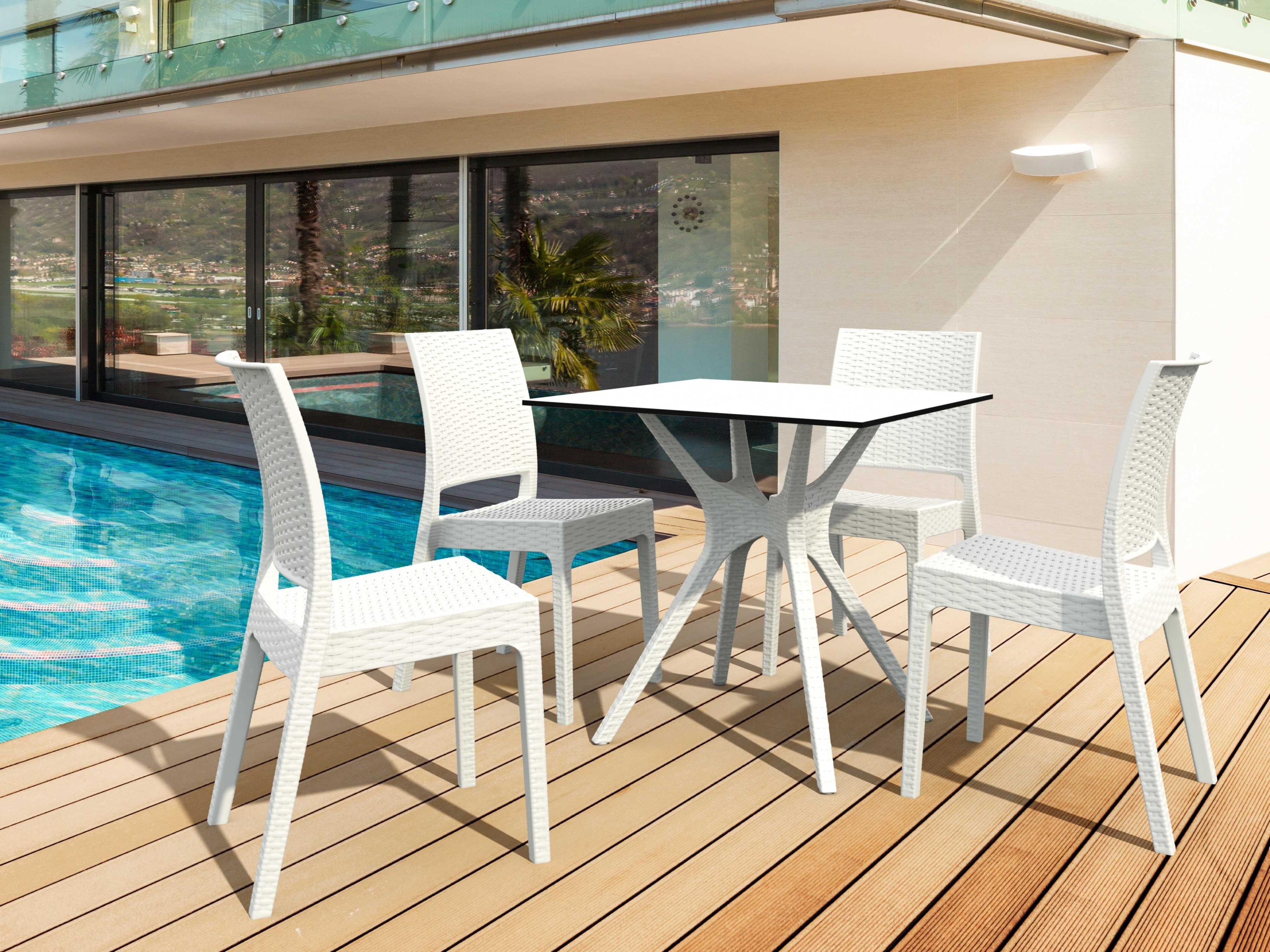 Compamia Ibiza White Resin Square Dining Table