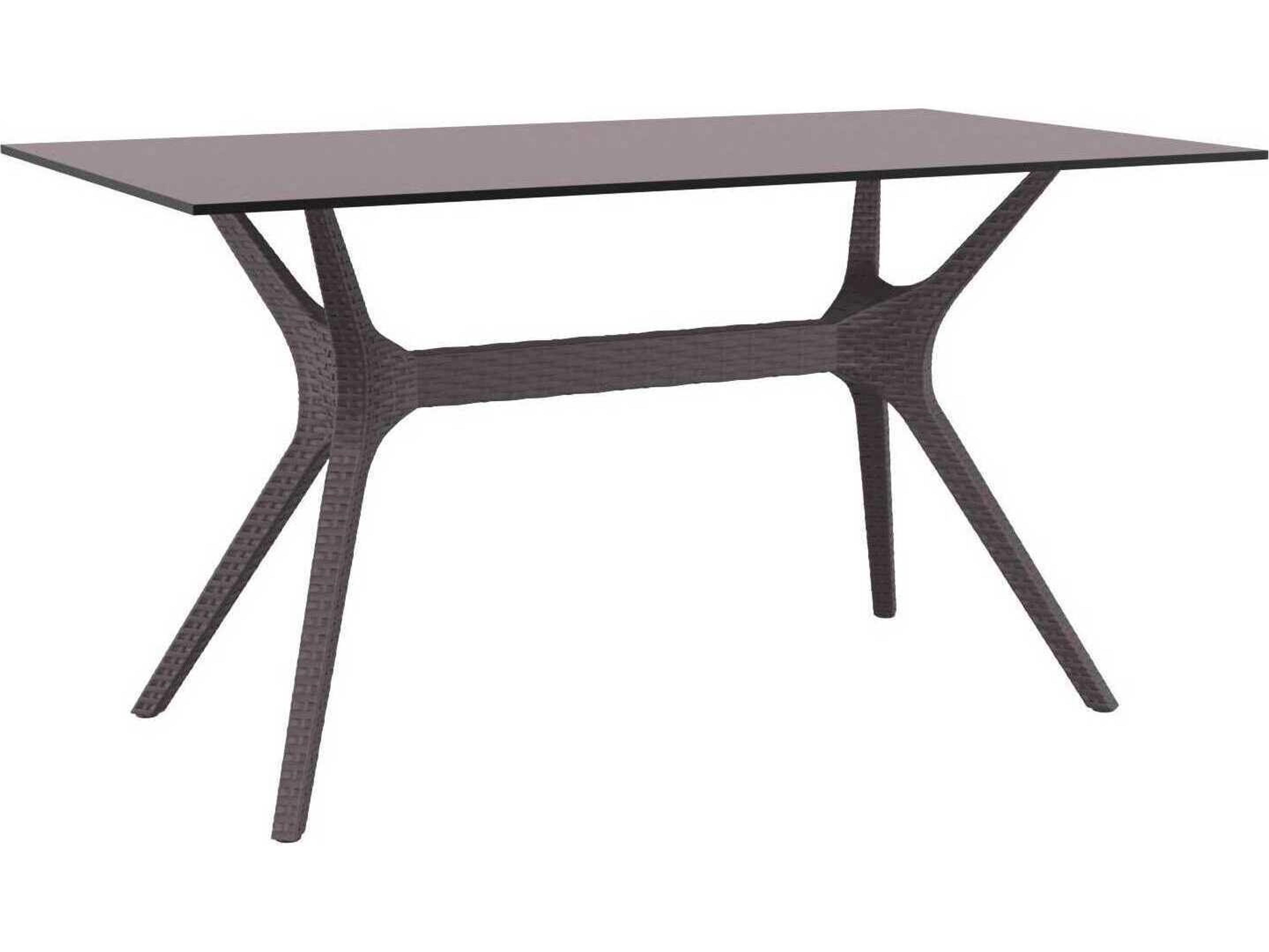 Ibiza Brown Resin Rectangular Dining Table