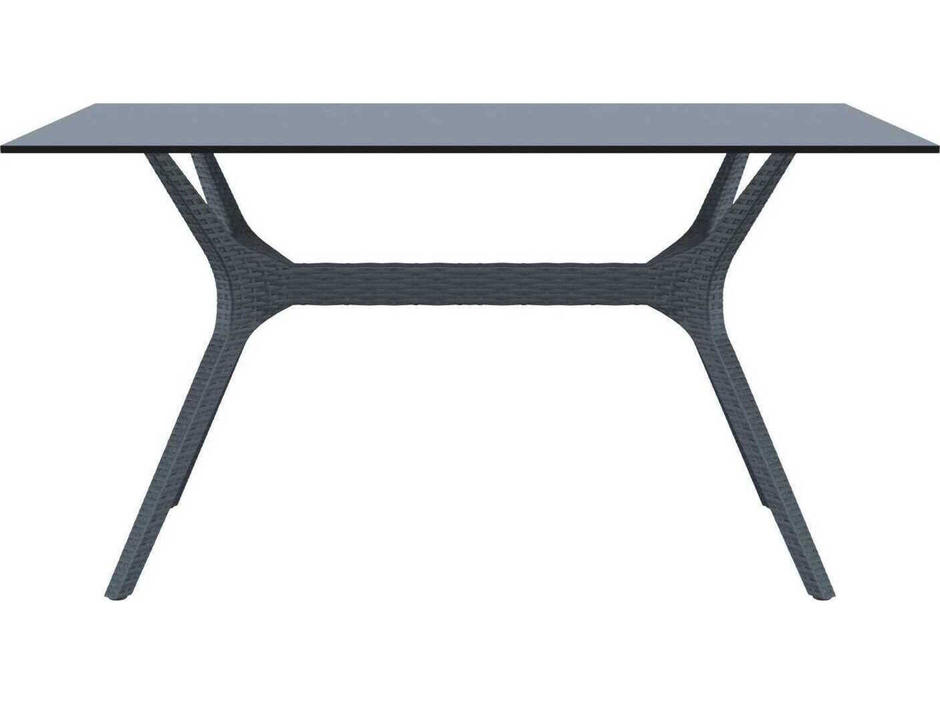 Compamia Ibiza Dark Gray Resin Rectangular Dining Table