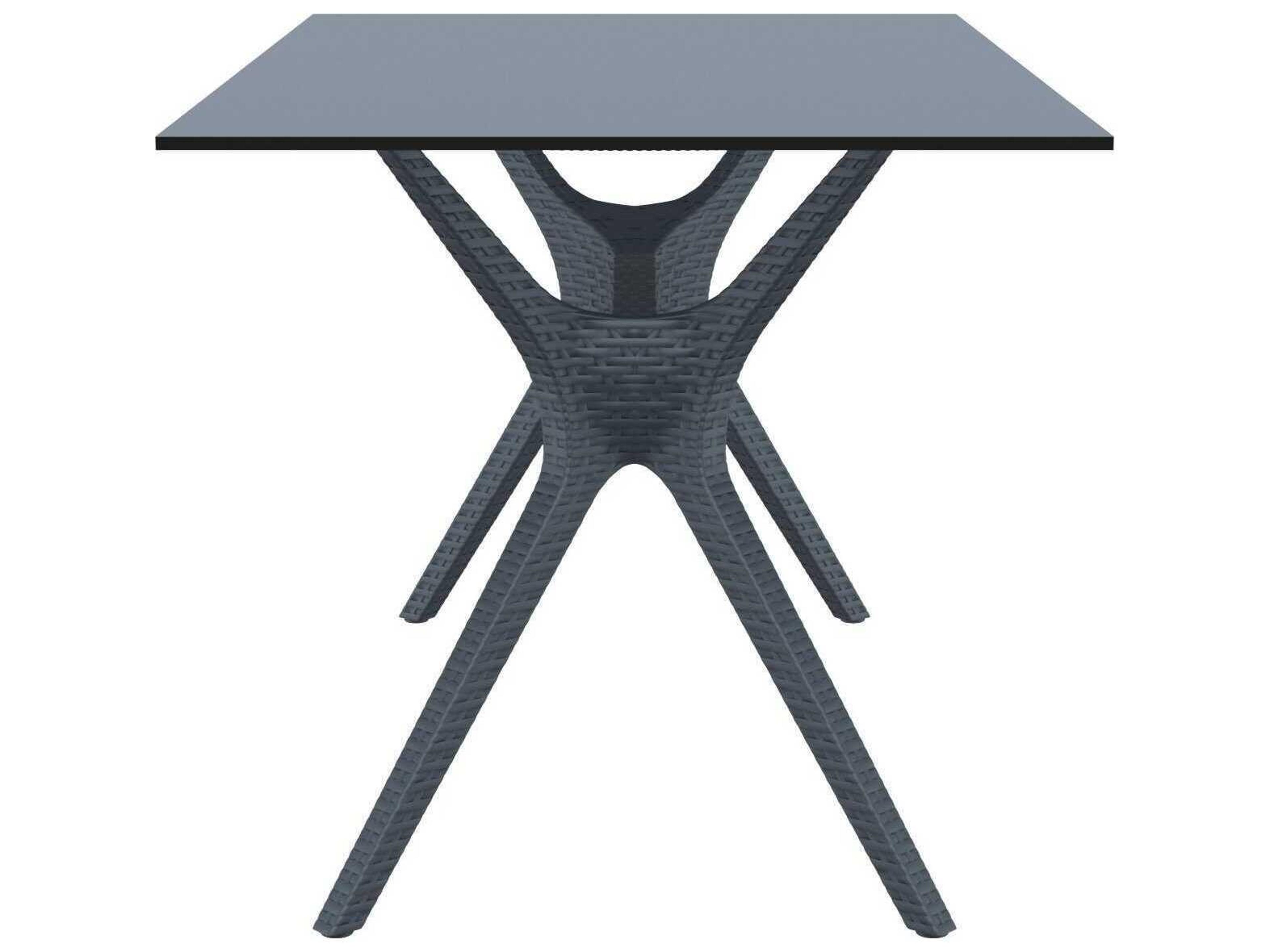 Compamia Ibiza Dark Gray Resin Rectangular Dining Table