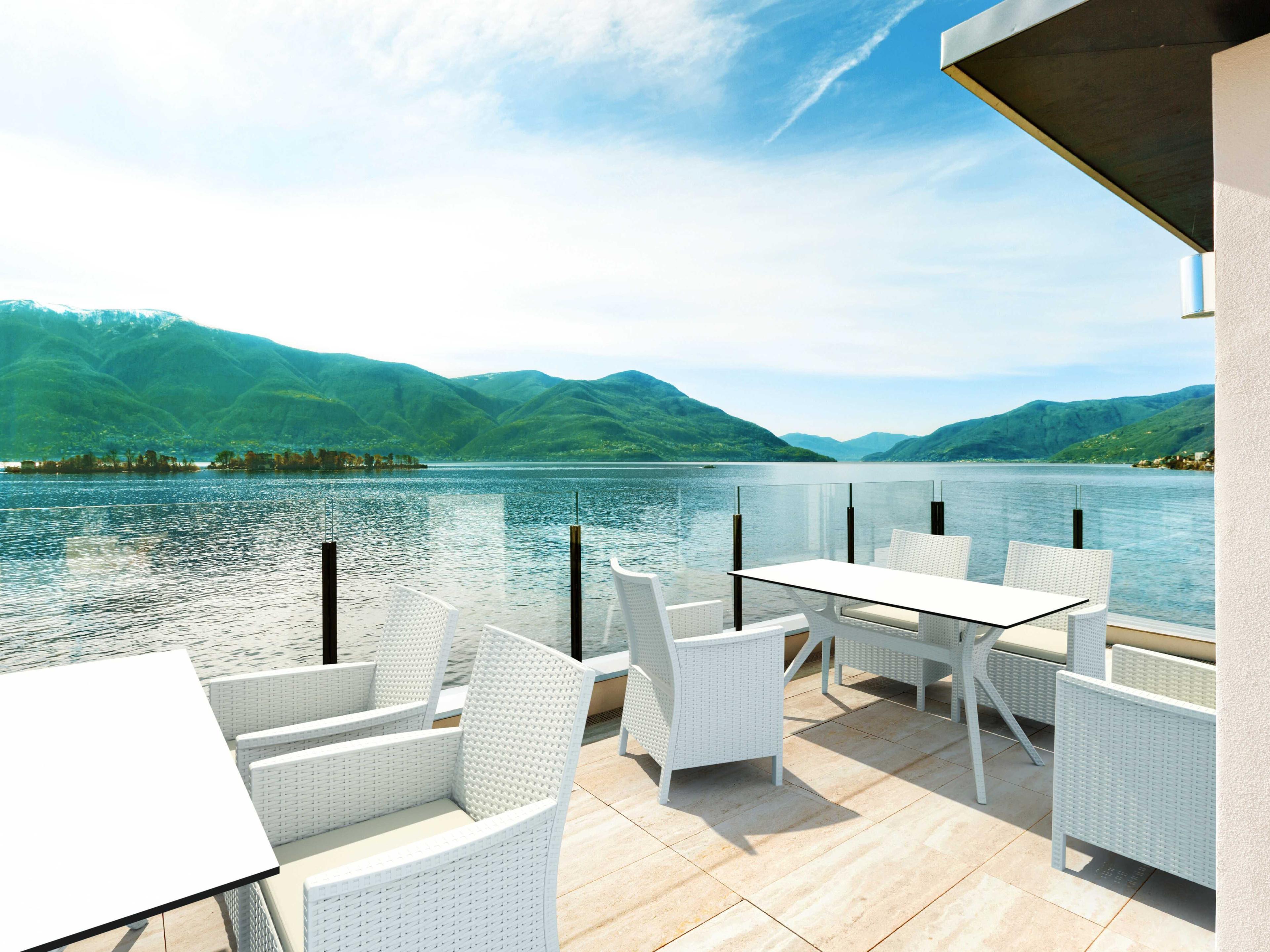 Compamia Ibiza White Resin Rectangular Dining Table