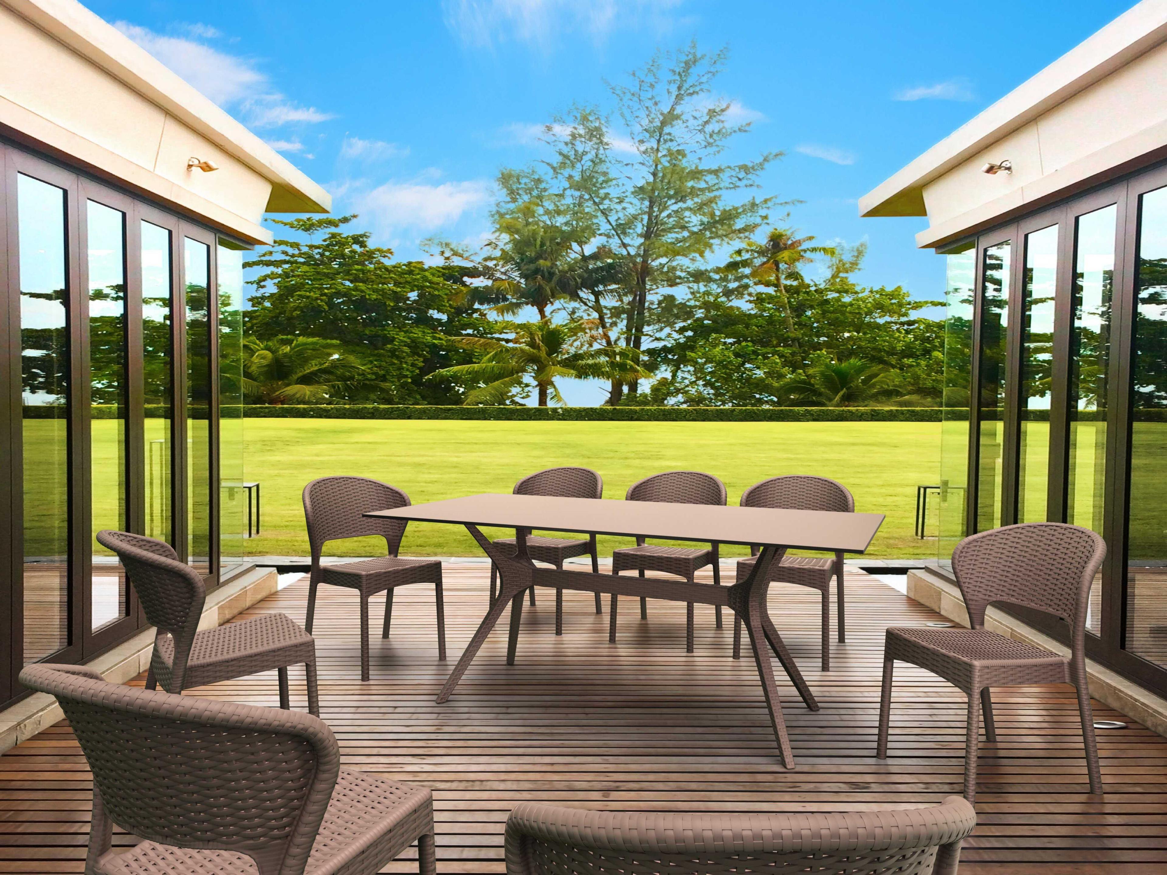 Compamia Ibiza Brown Resin Rectangular Dining Table