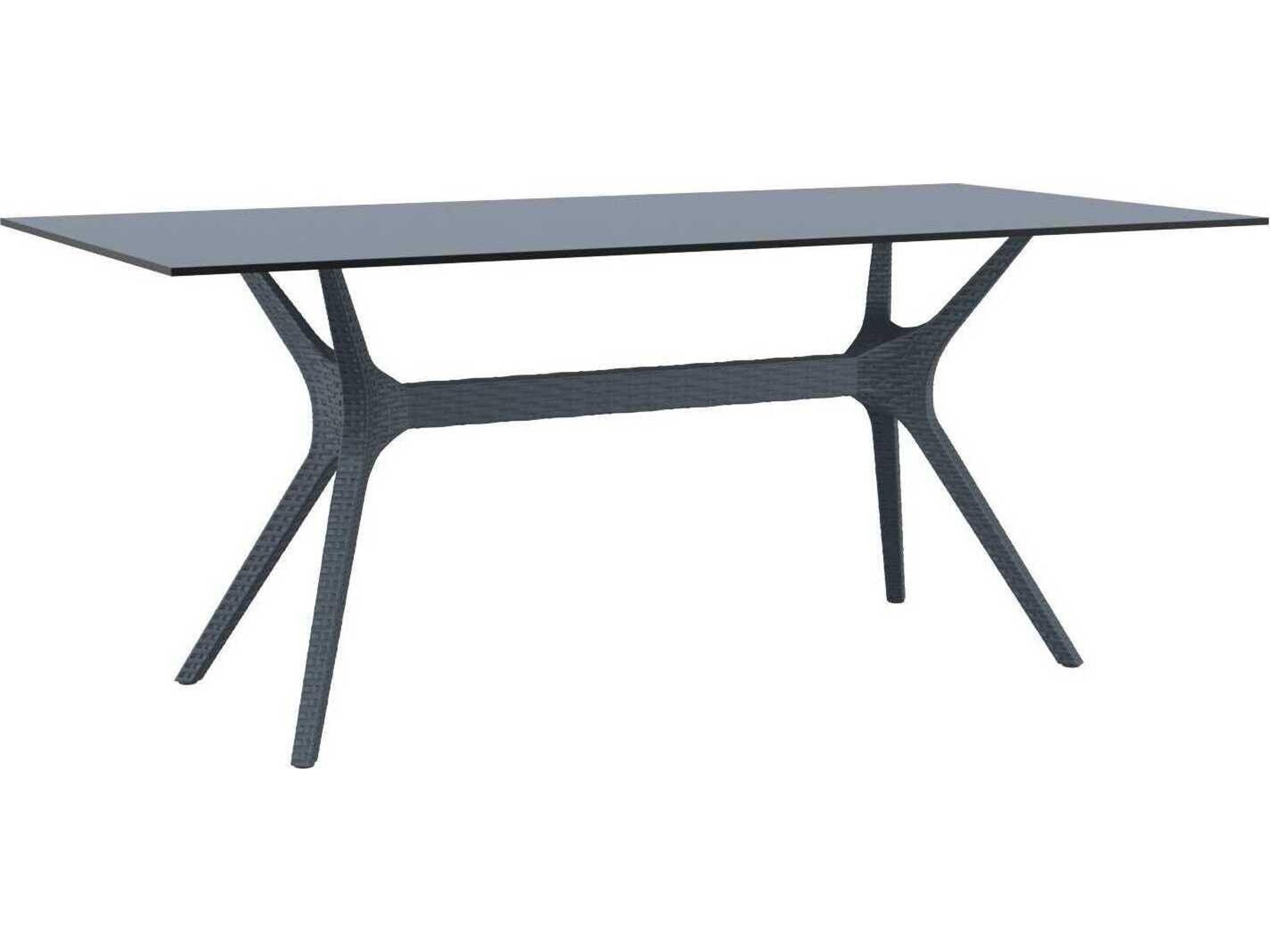 Ibiza Dark Gray Resin Rectangular Dining Table