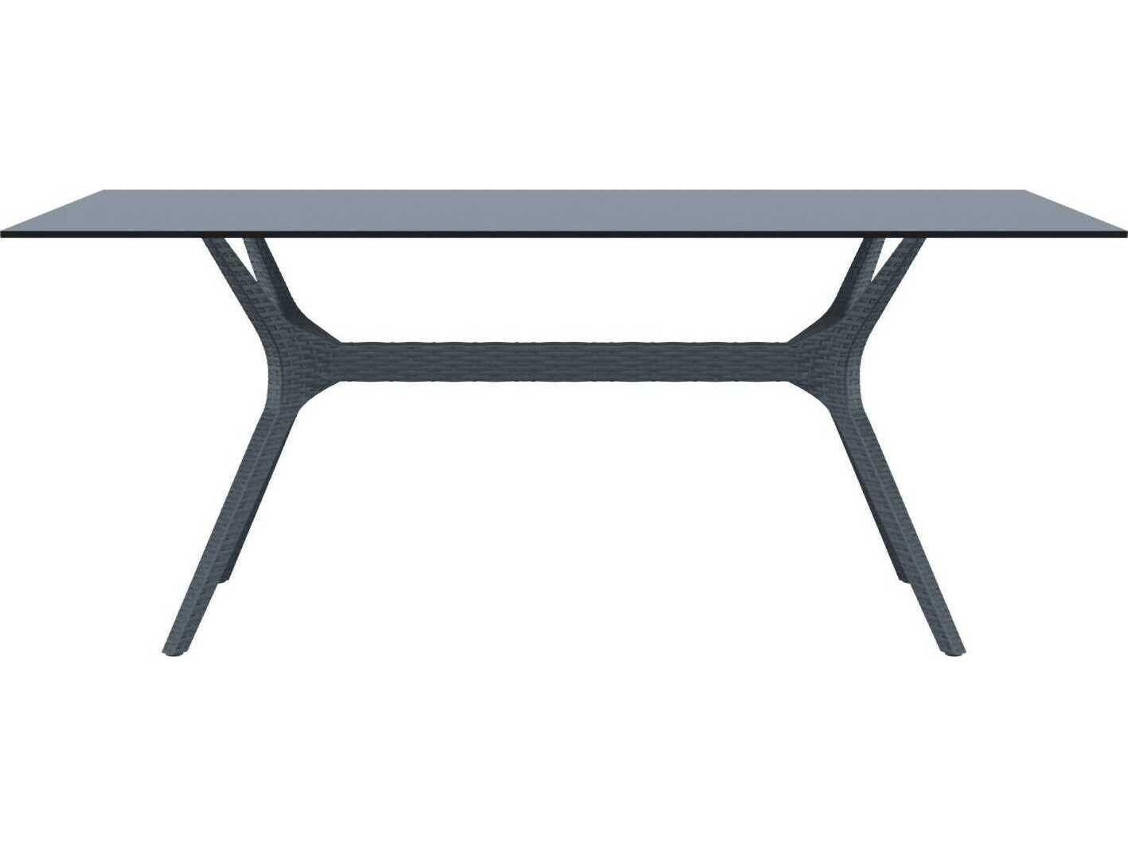 Compamia Ibiza Dark Gray Resin Rectangular Dining Table