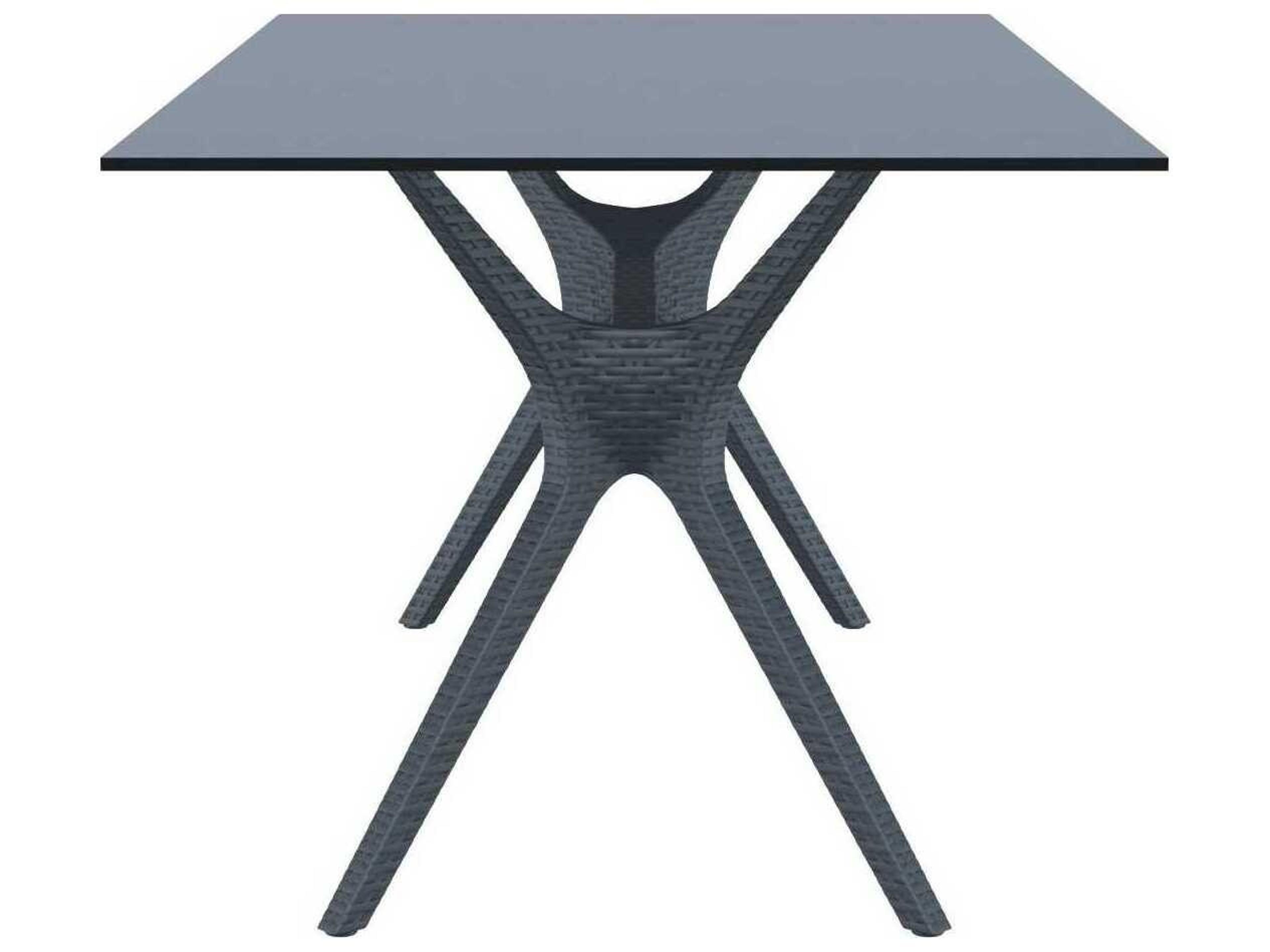 Compamia Ibiza Dark Gray Resin Rectangular Dining Table