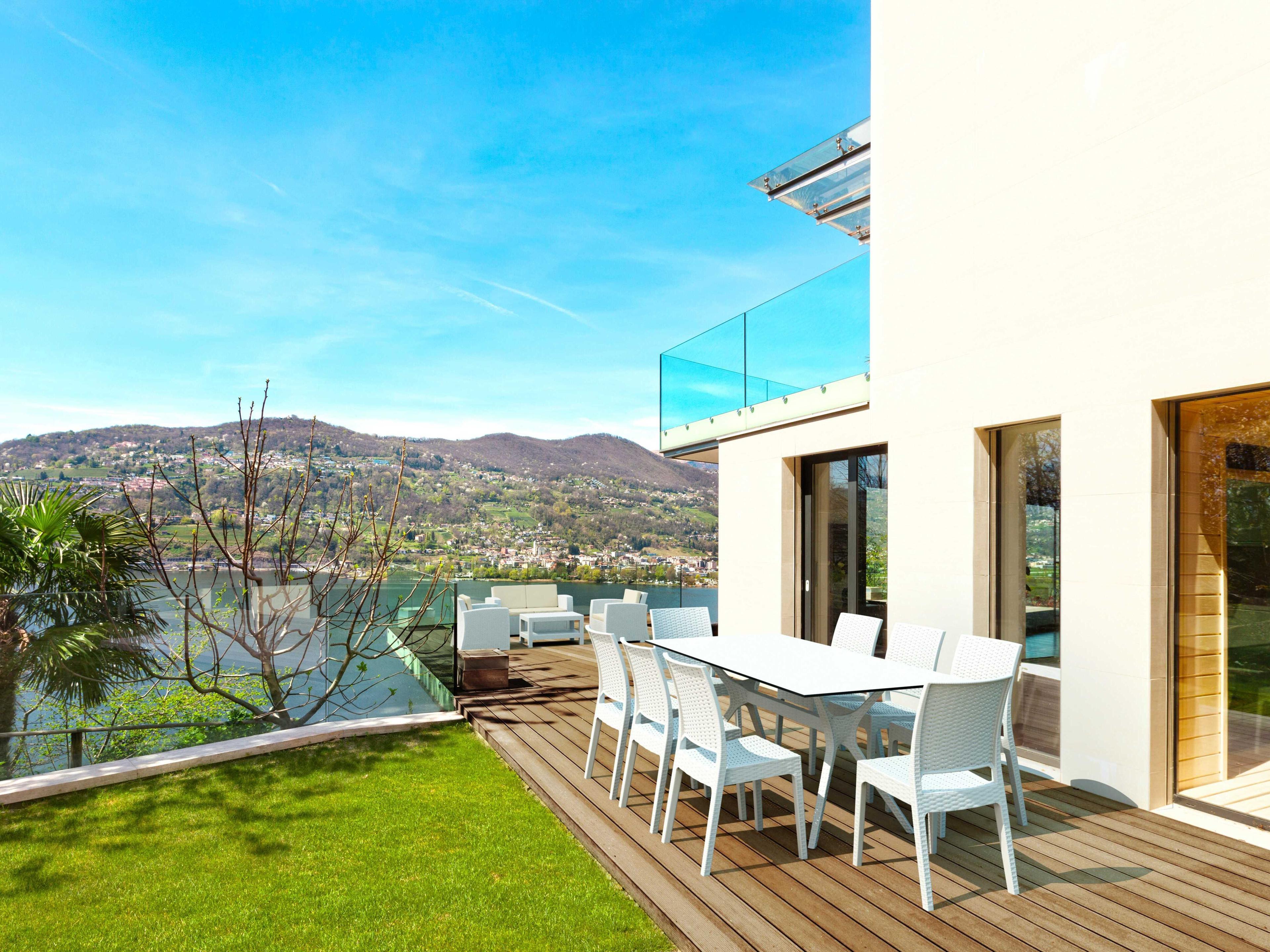 Compamia Ibiza White Resin Rectangular Dining Table