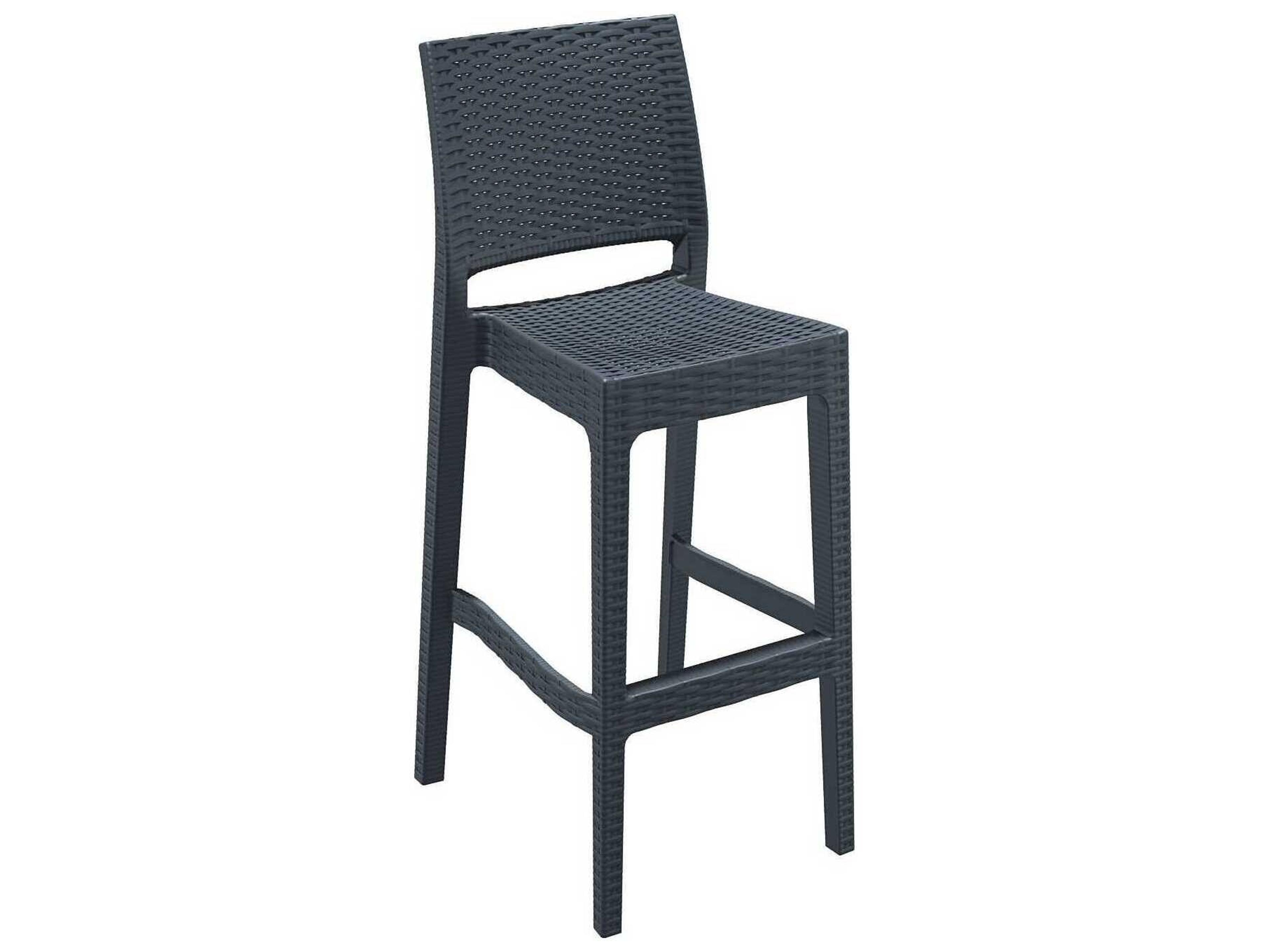 Jamaica Dark Gray Resin Bar Stool
