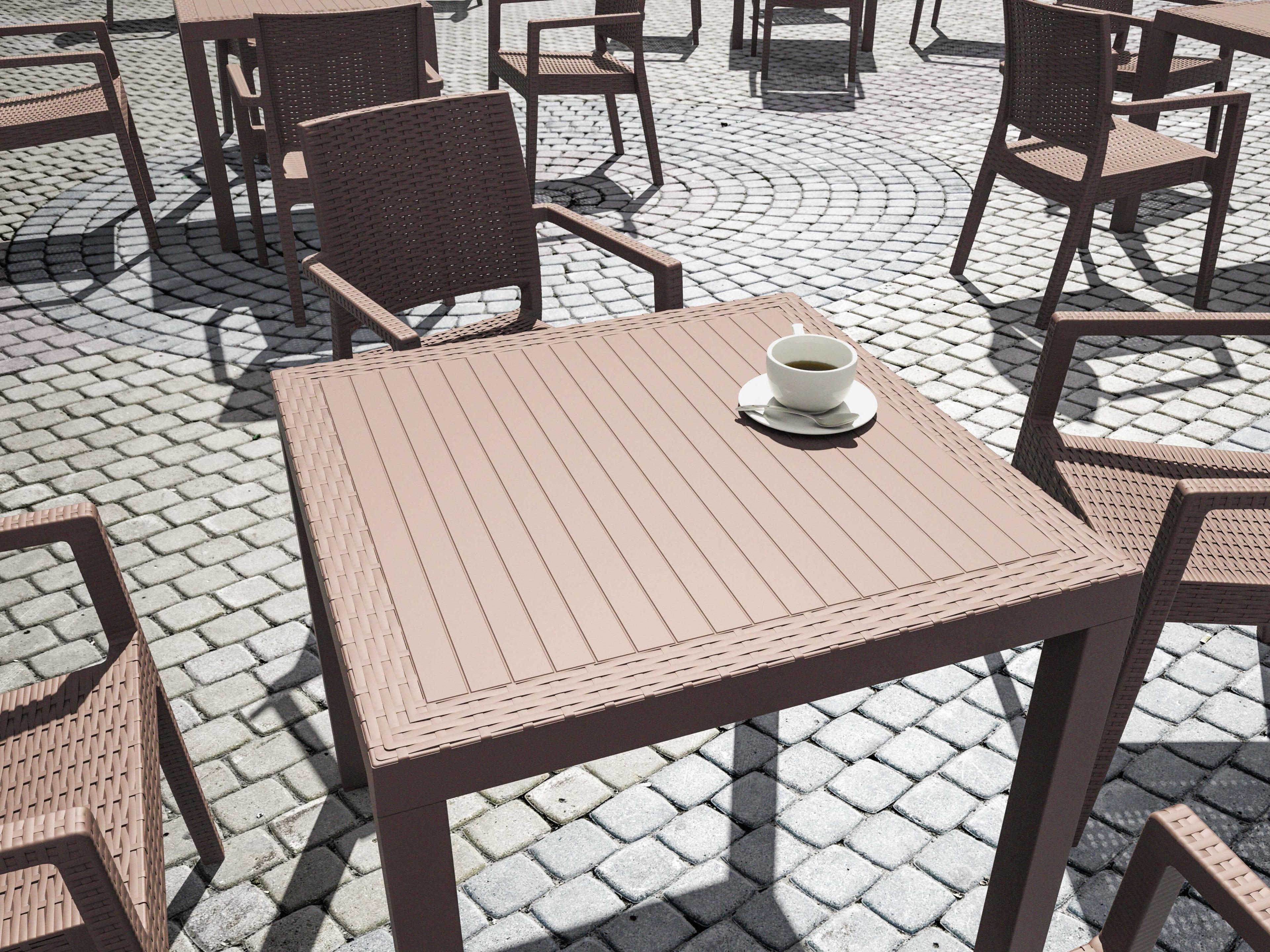 Compamia Orlando Brown Resin Square Dining Table