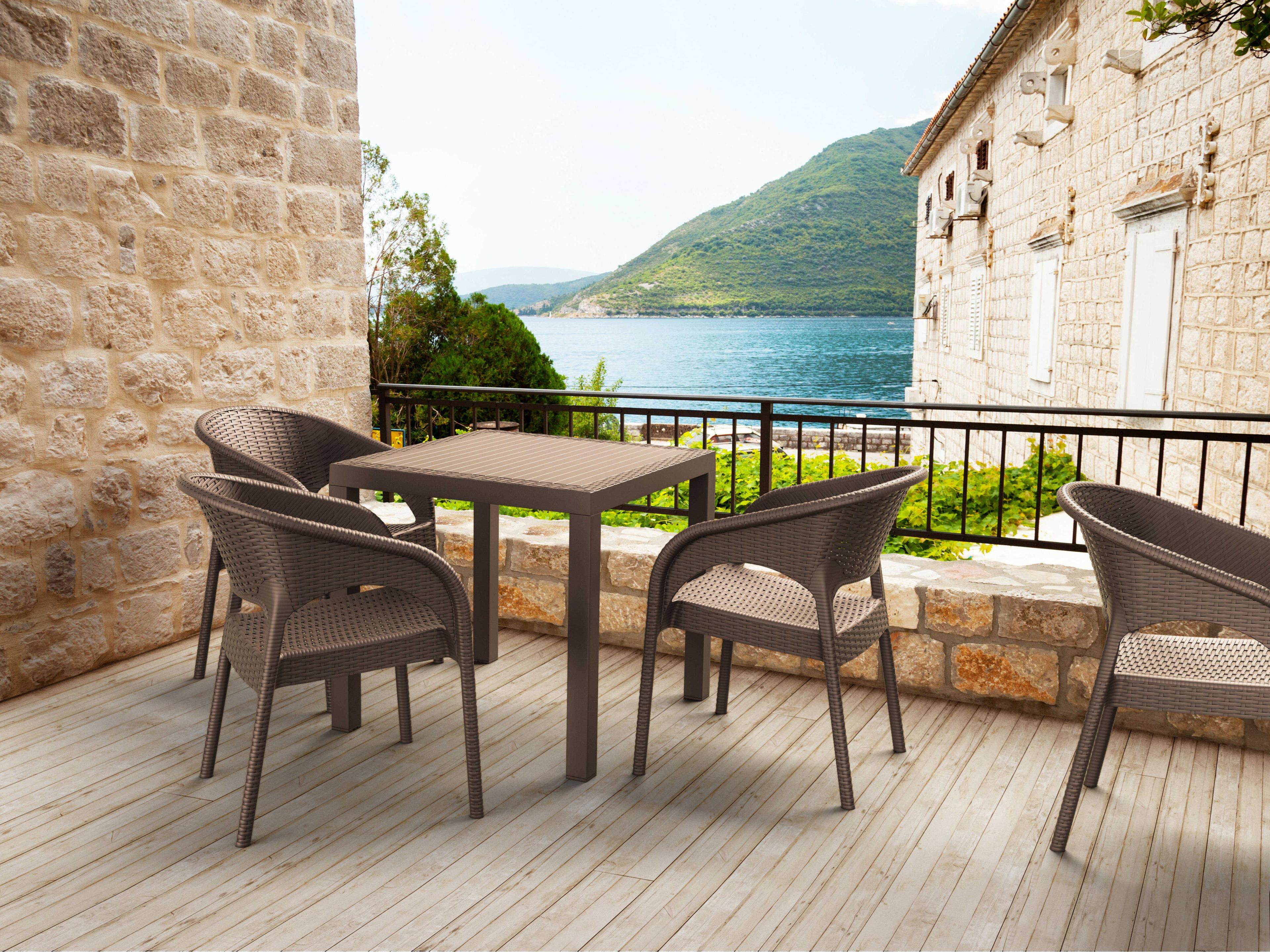 Compamia Orlando Brown Resin Square Dining Table