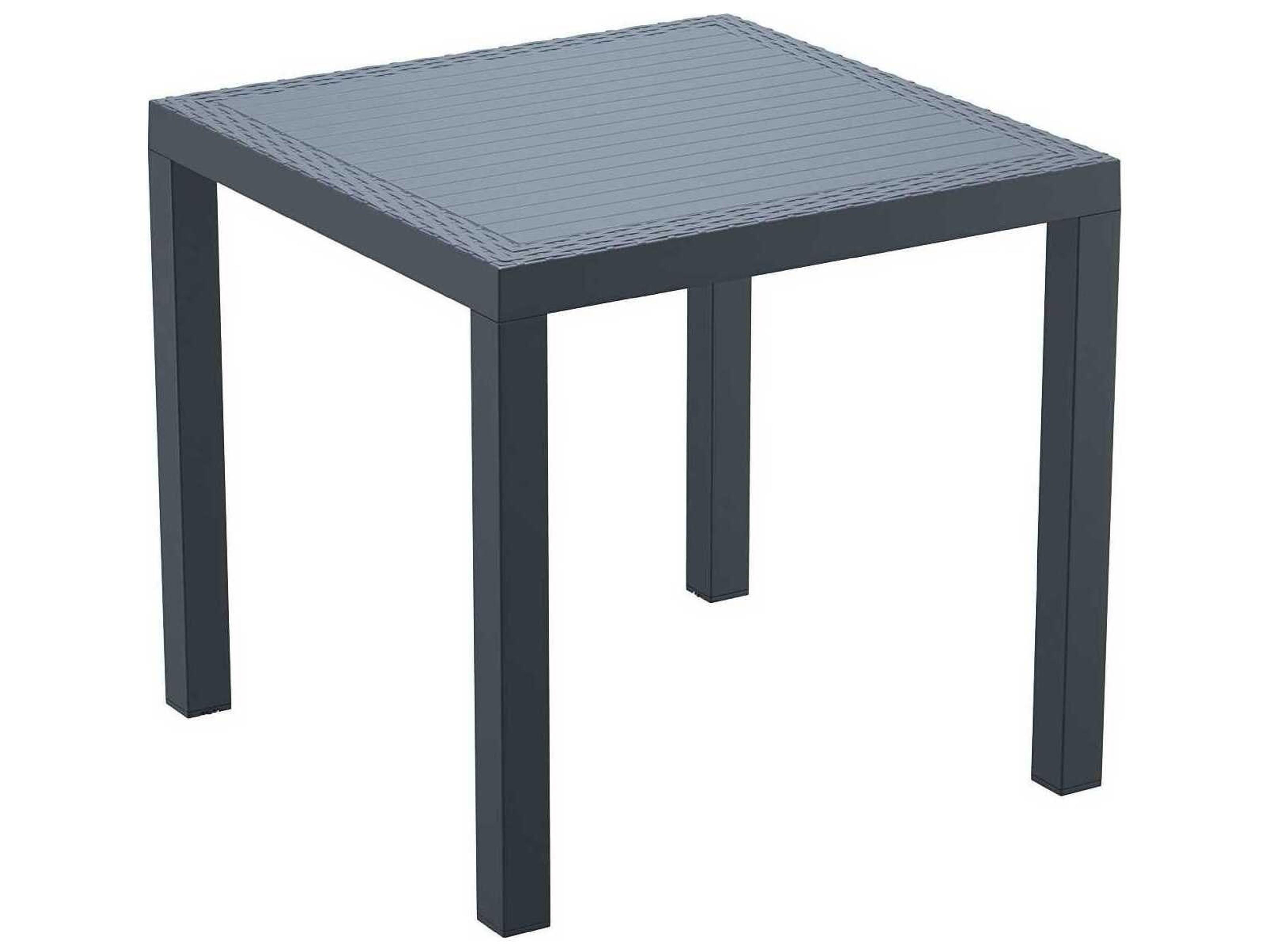 Orlando Dark Gray Resin Square Dining Table