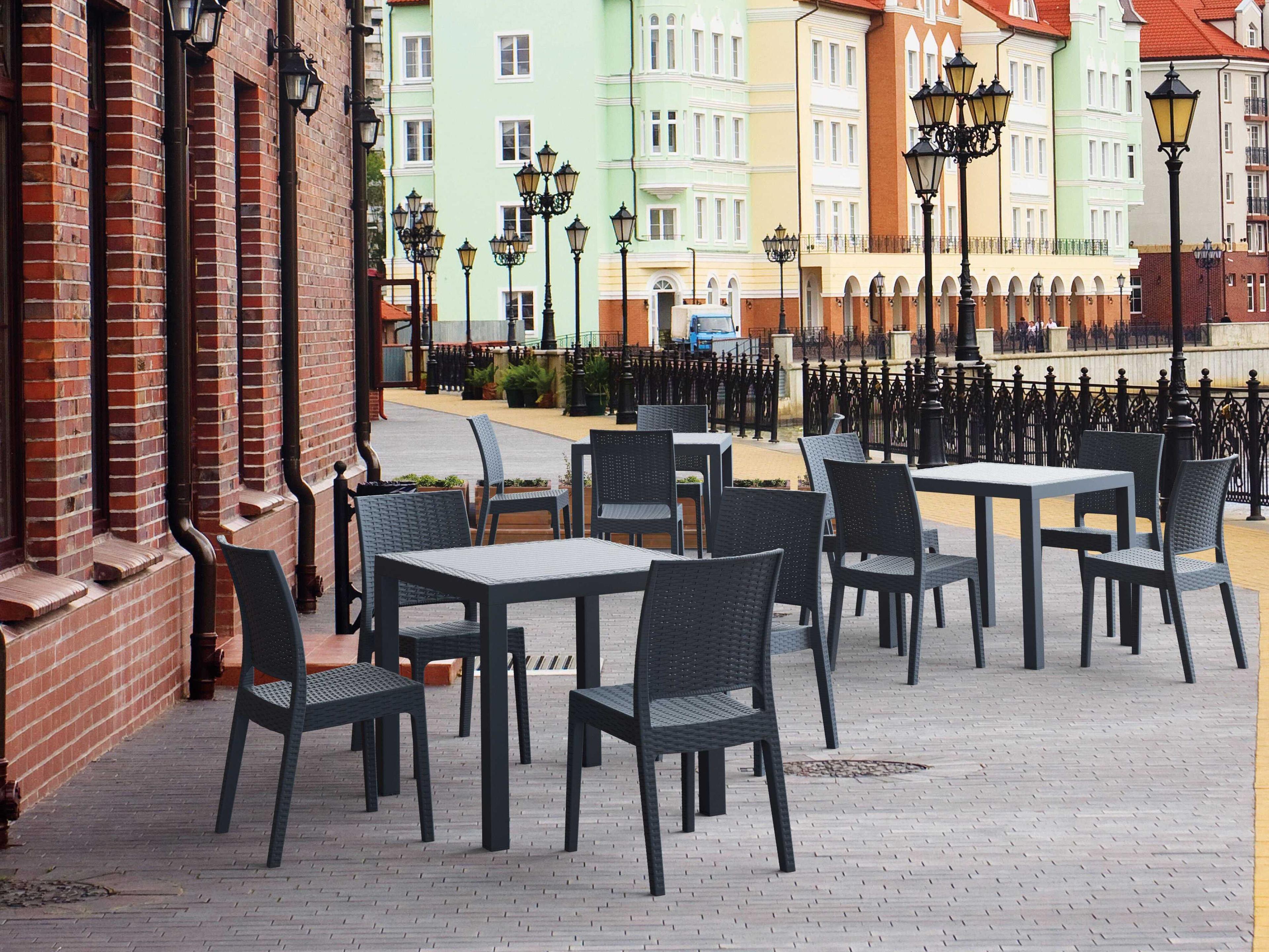 Compamia Orlando Dark Gray Resin Square Dining Table