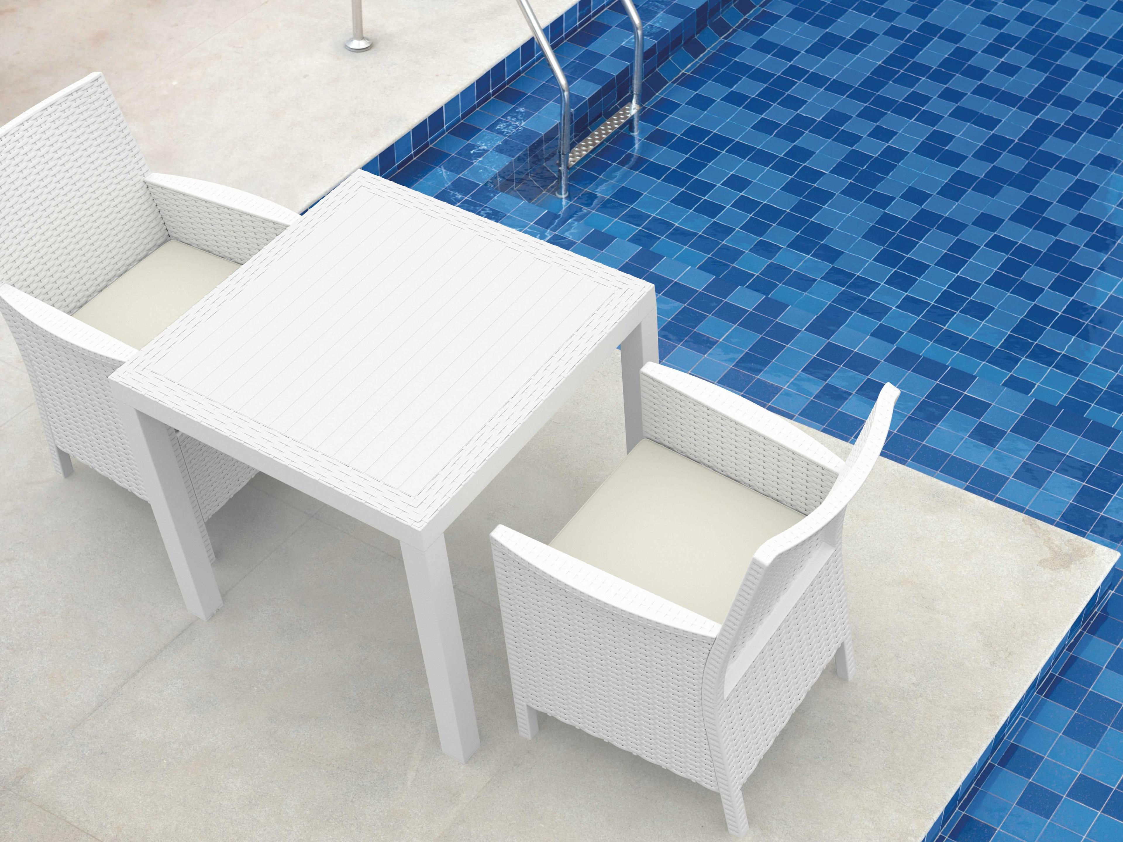 Compamia Orlando White Resin Square Dining Table