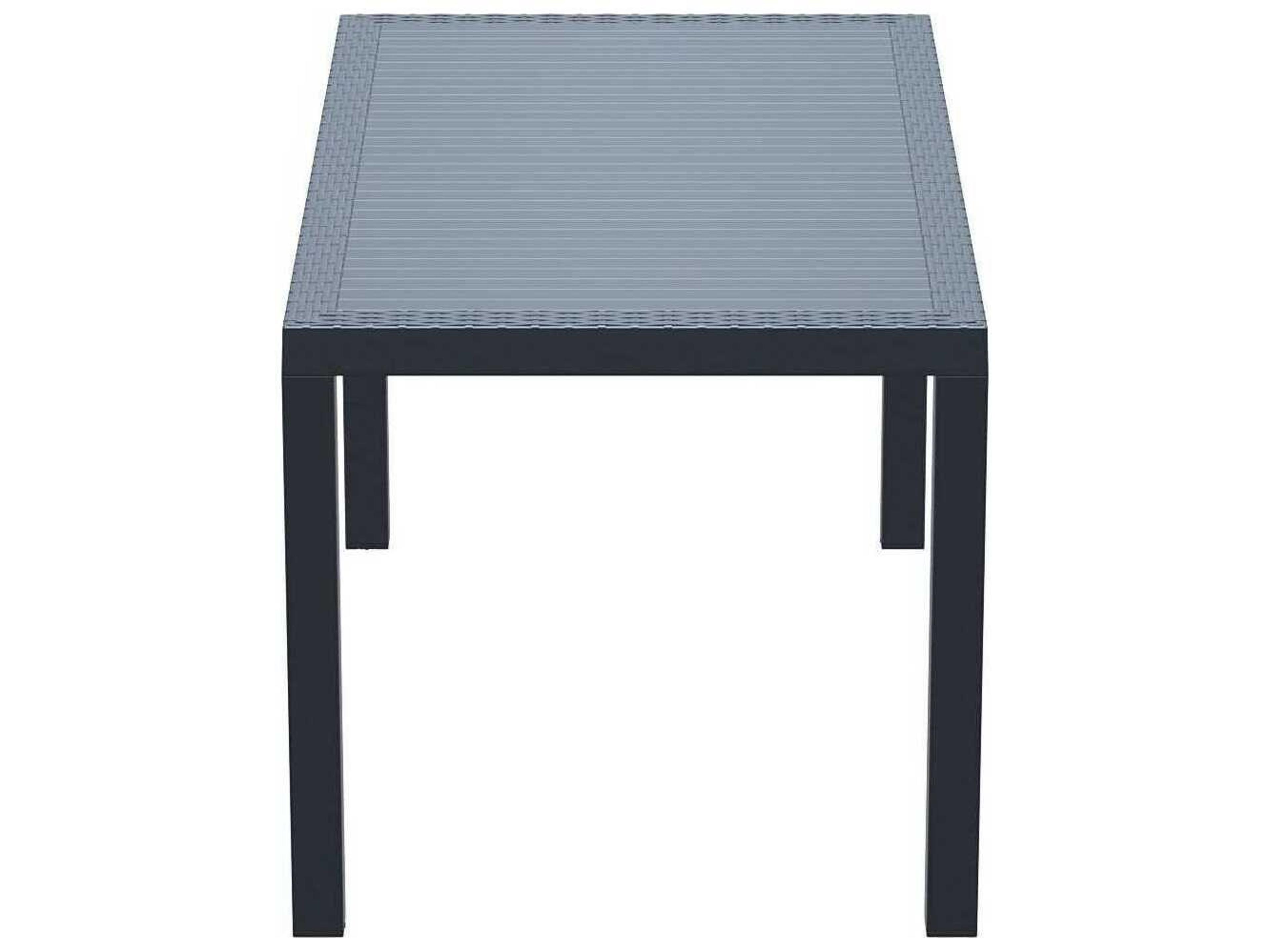 Compamia Orlando Dark Gray Resin Rectangular Dining Table