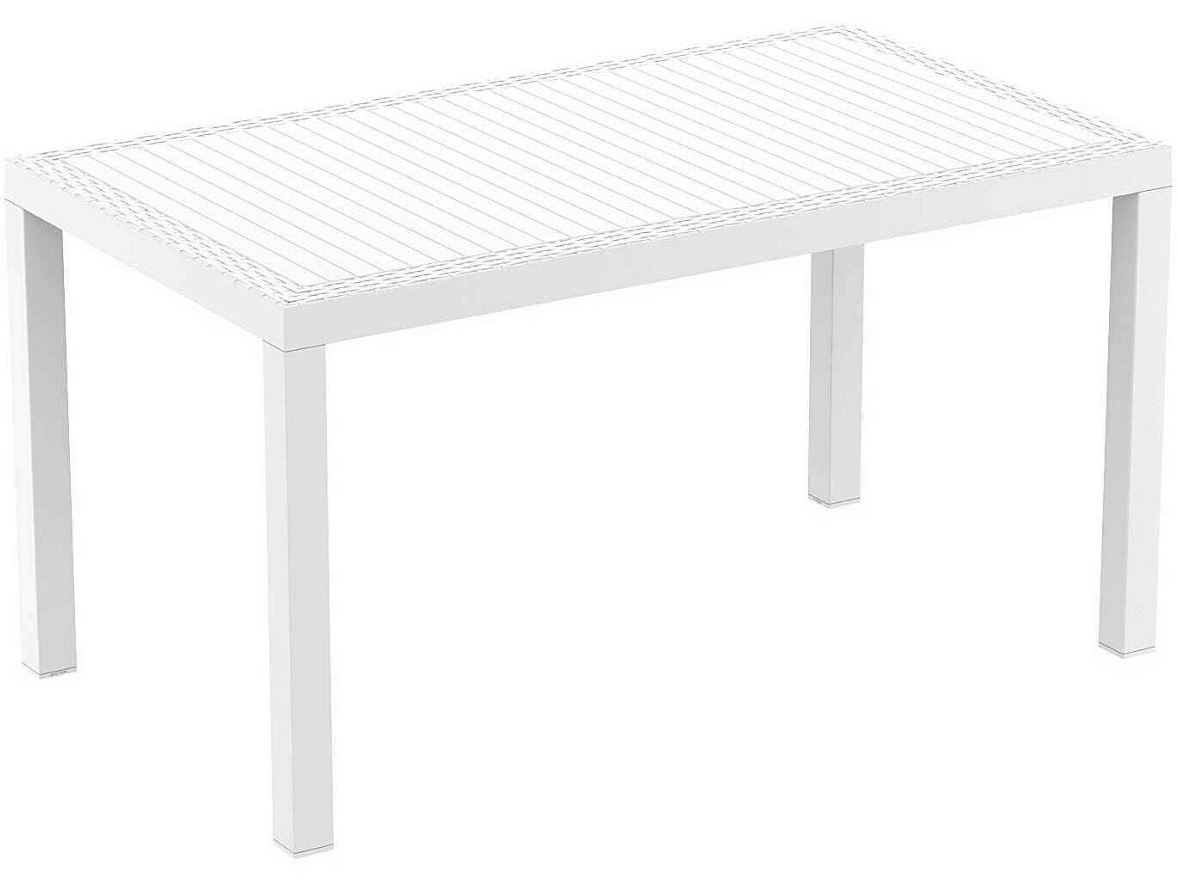 Orlando White Resin Rectangular Dining Table
