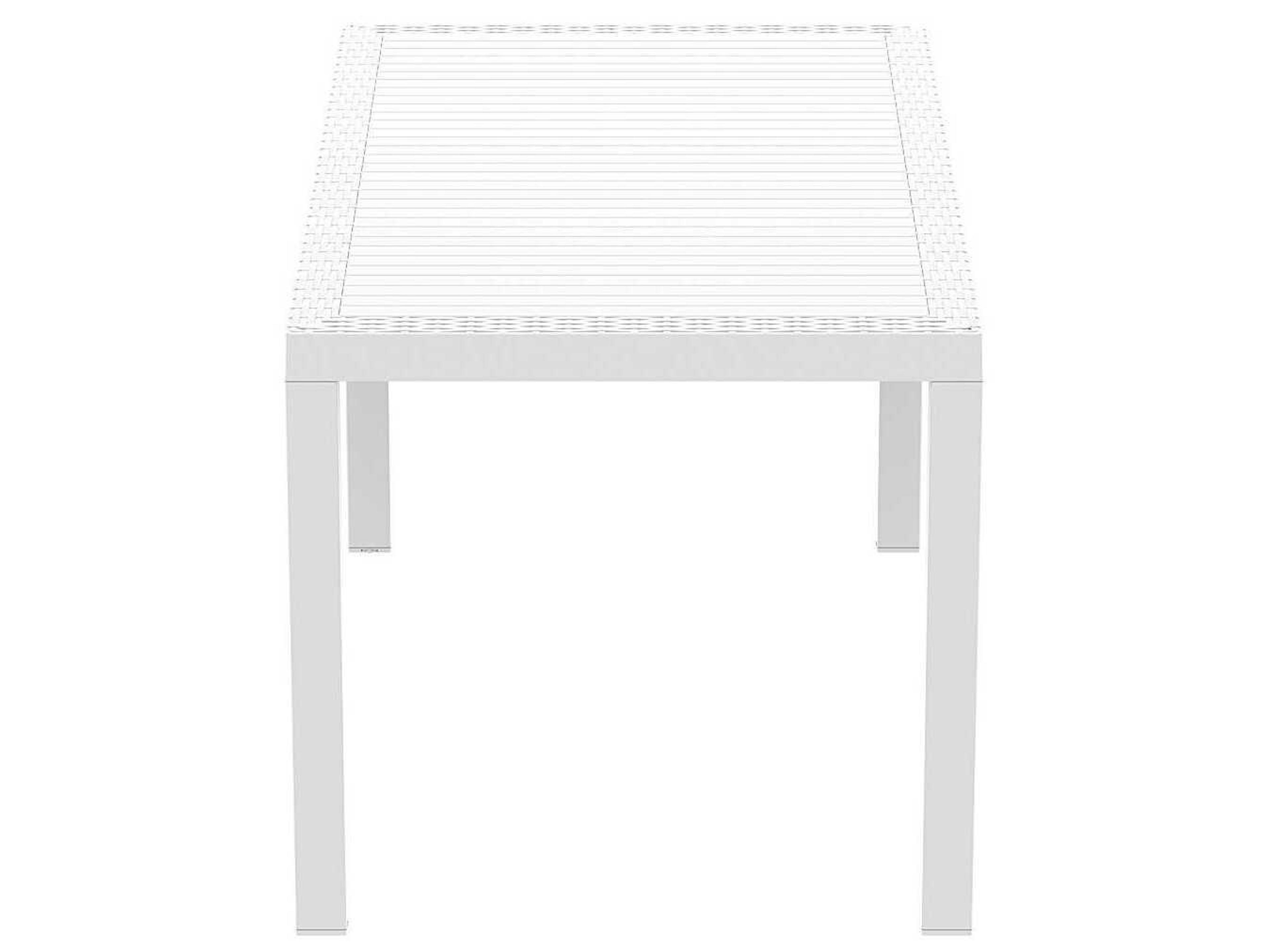Compamia Orlando White Resin Rectangular Dining Table
