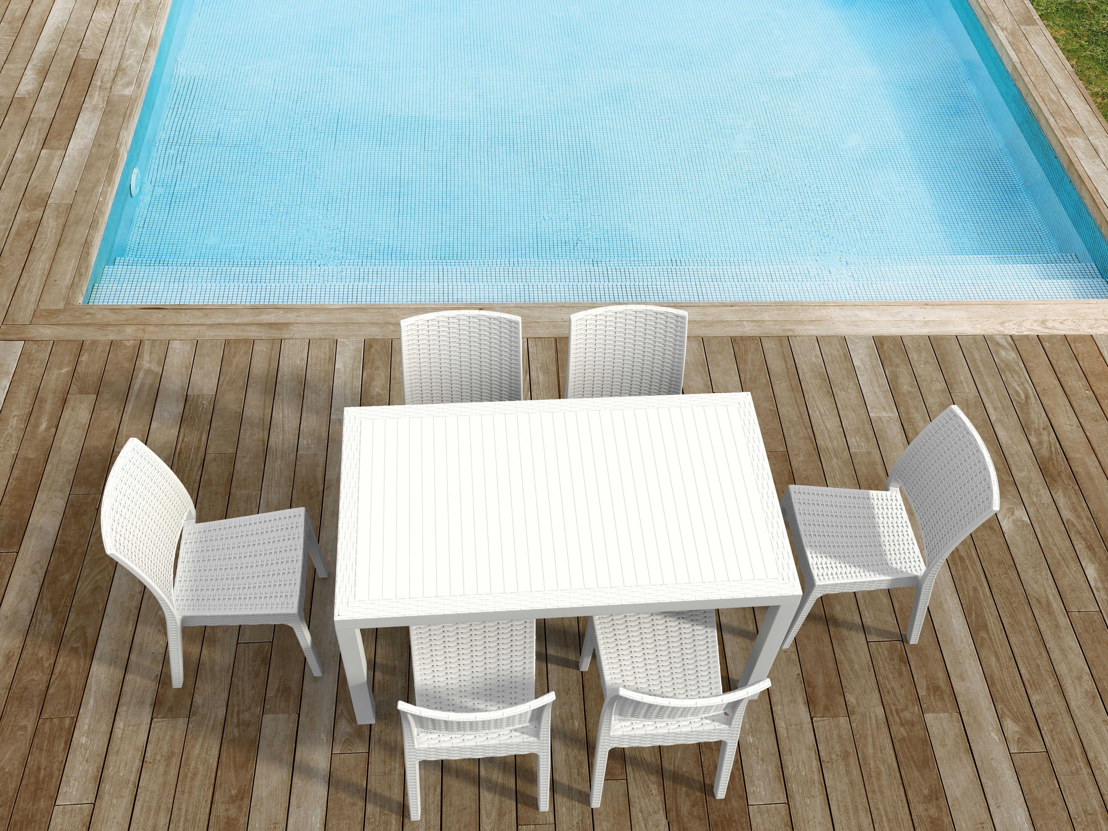 Compamia Orlando White Resin Rectangular Dining Table