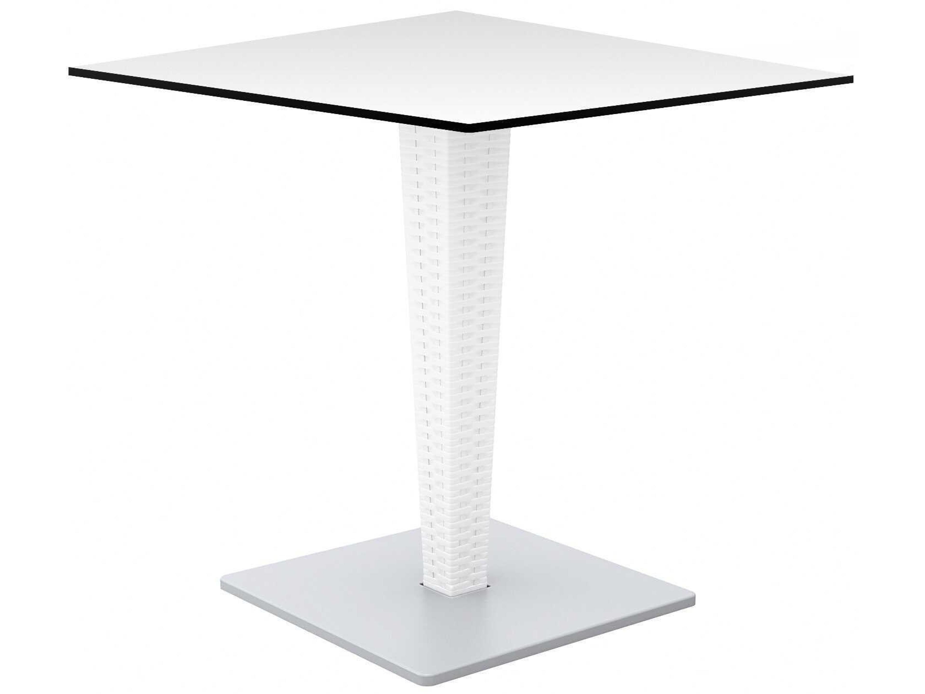 Riva White Resin Square Dining Table