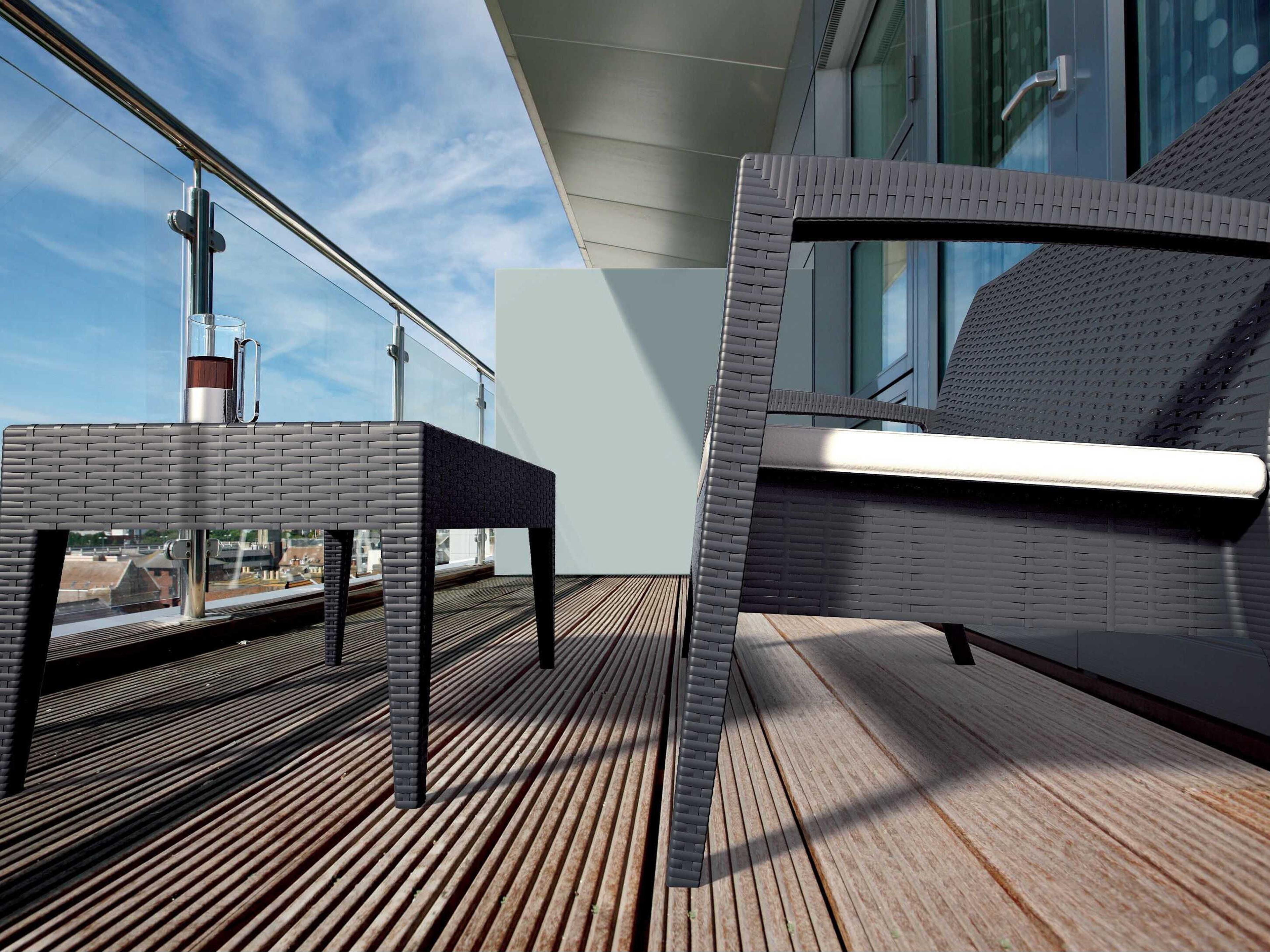 Compamia Miami Dark Gray Resin Cushion Lounge Set