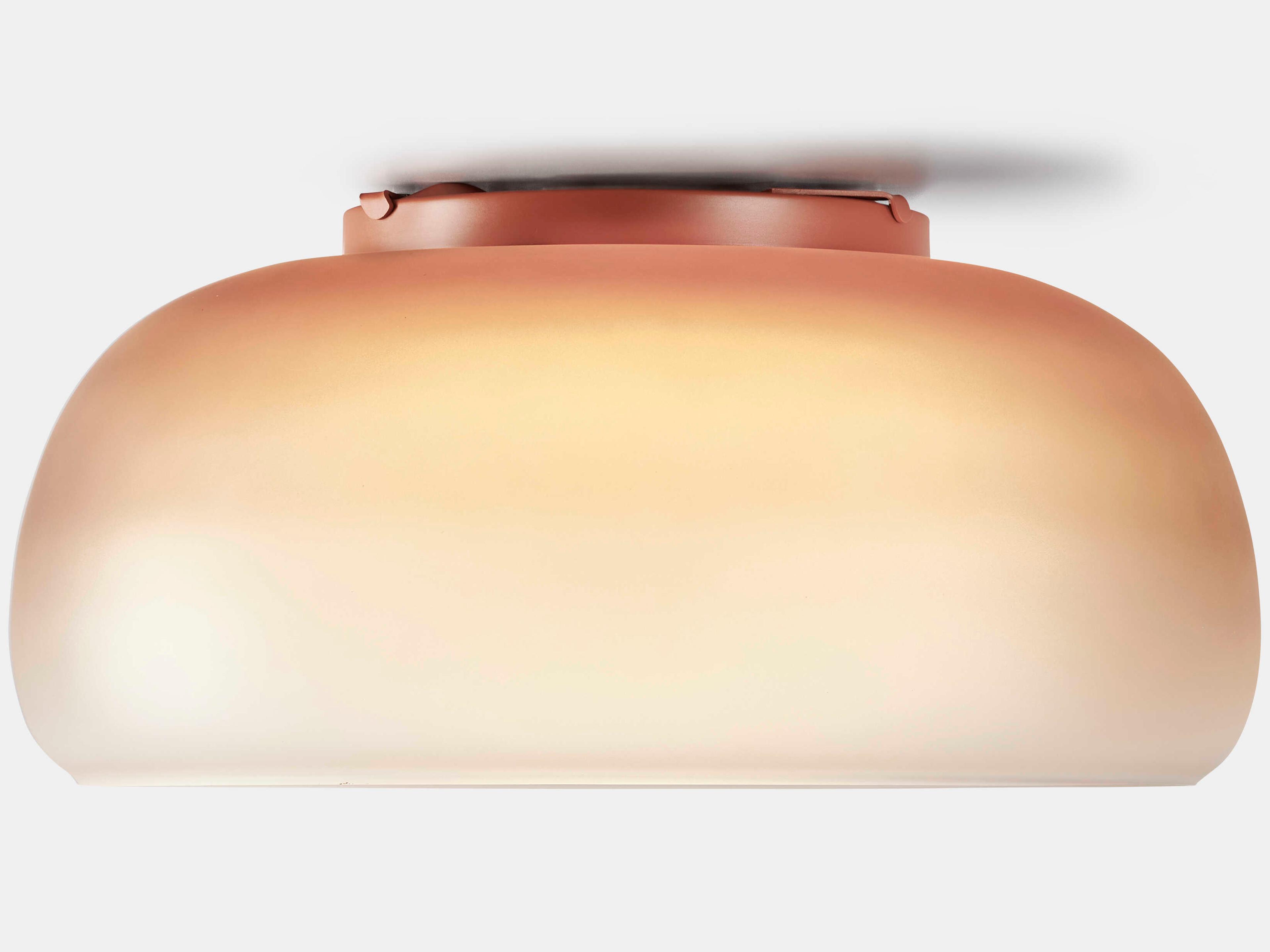 Carpyen Medusa 2-Light Terracota Orange Dome Flush Mount