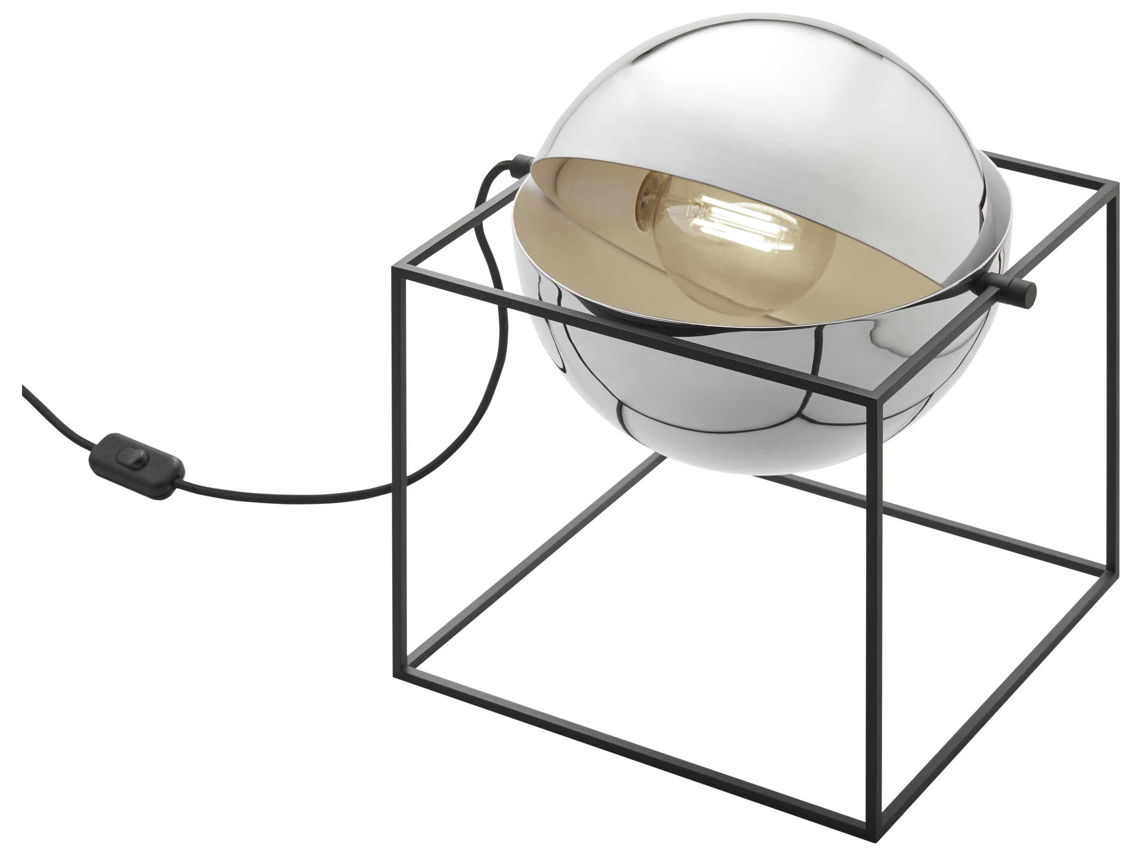 Carpyen El Cubo Metallic Chrome Table Lamp
