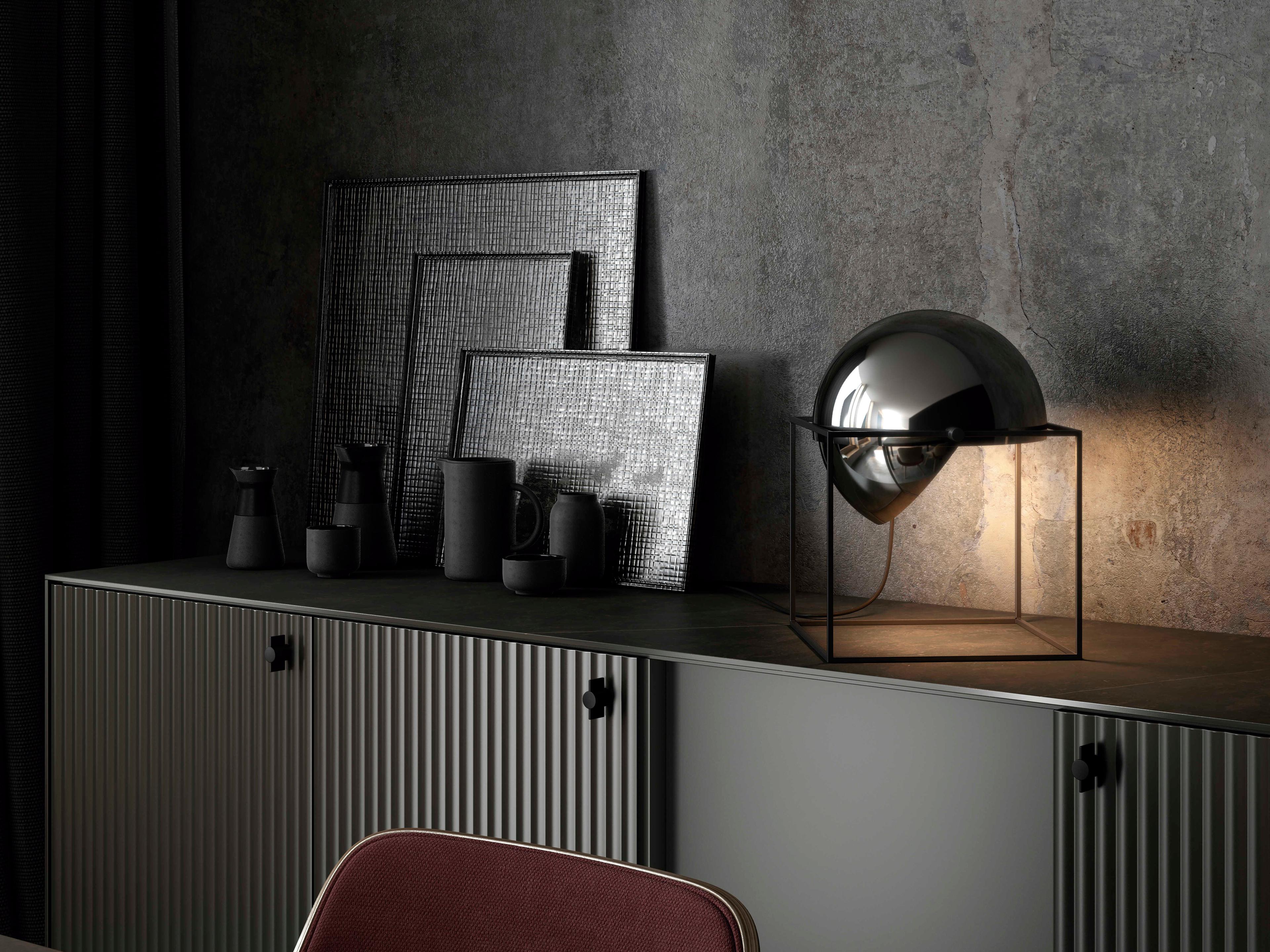 Carpyen El Cubo Metallic Chrome Table Lamp