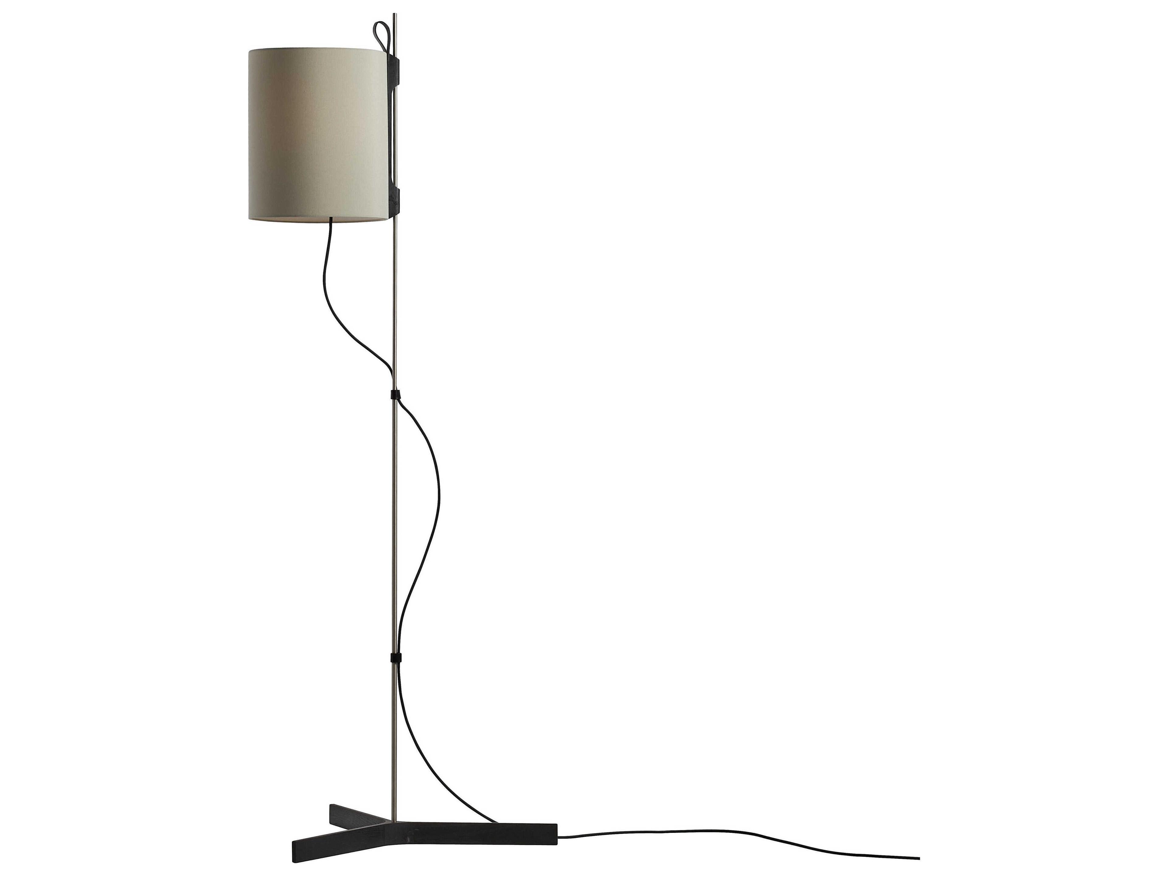 Carpyen Magnetic Natural Oak Khaki Fabric Black Floor Lamp