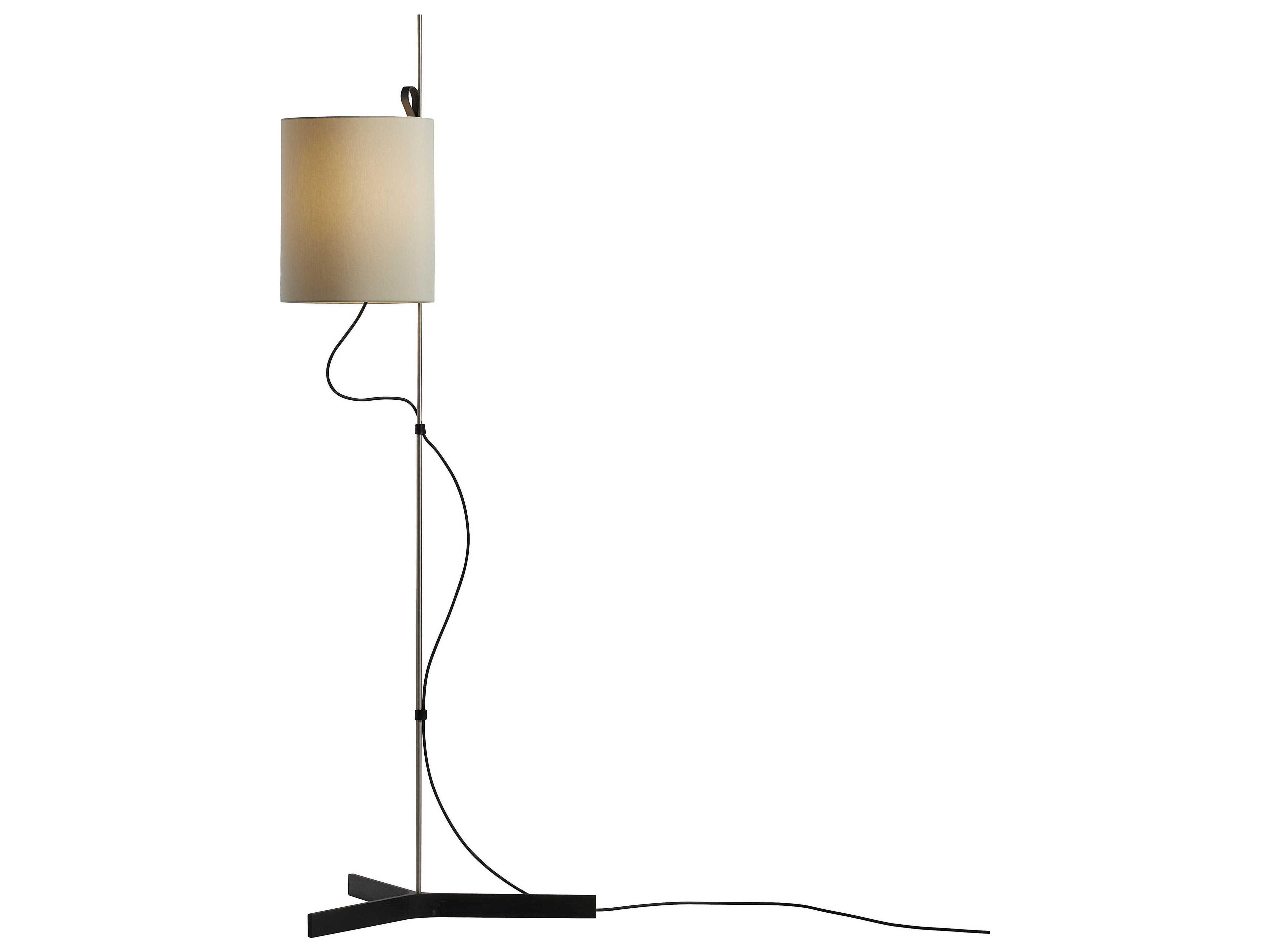 Carpyen Magnetic Natural Oak Khaki Fabric Black Floor Lamp