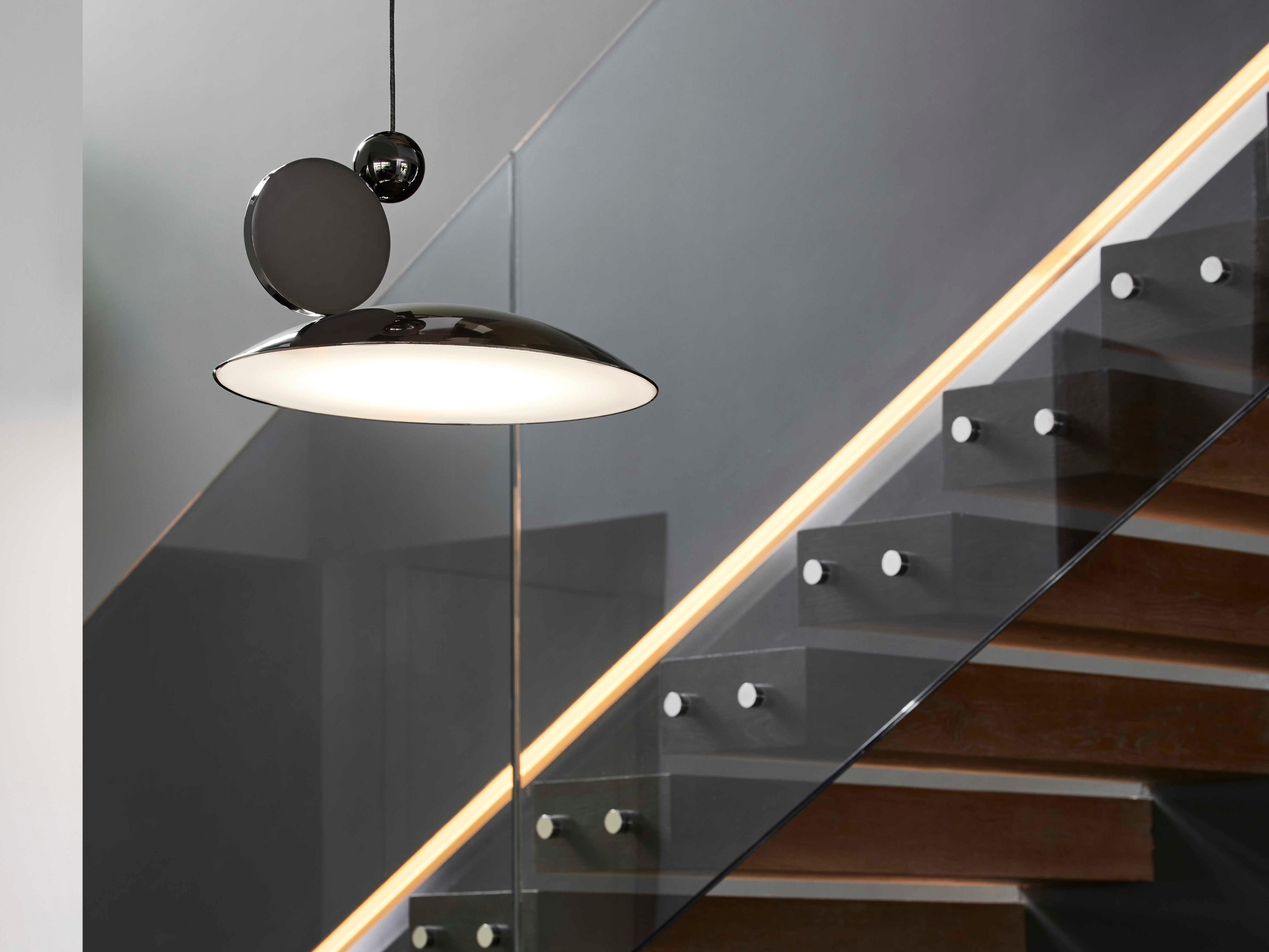 Carpyen Equilibrium Bright Black Dome Geometric Pendant