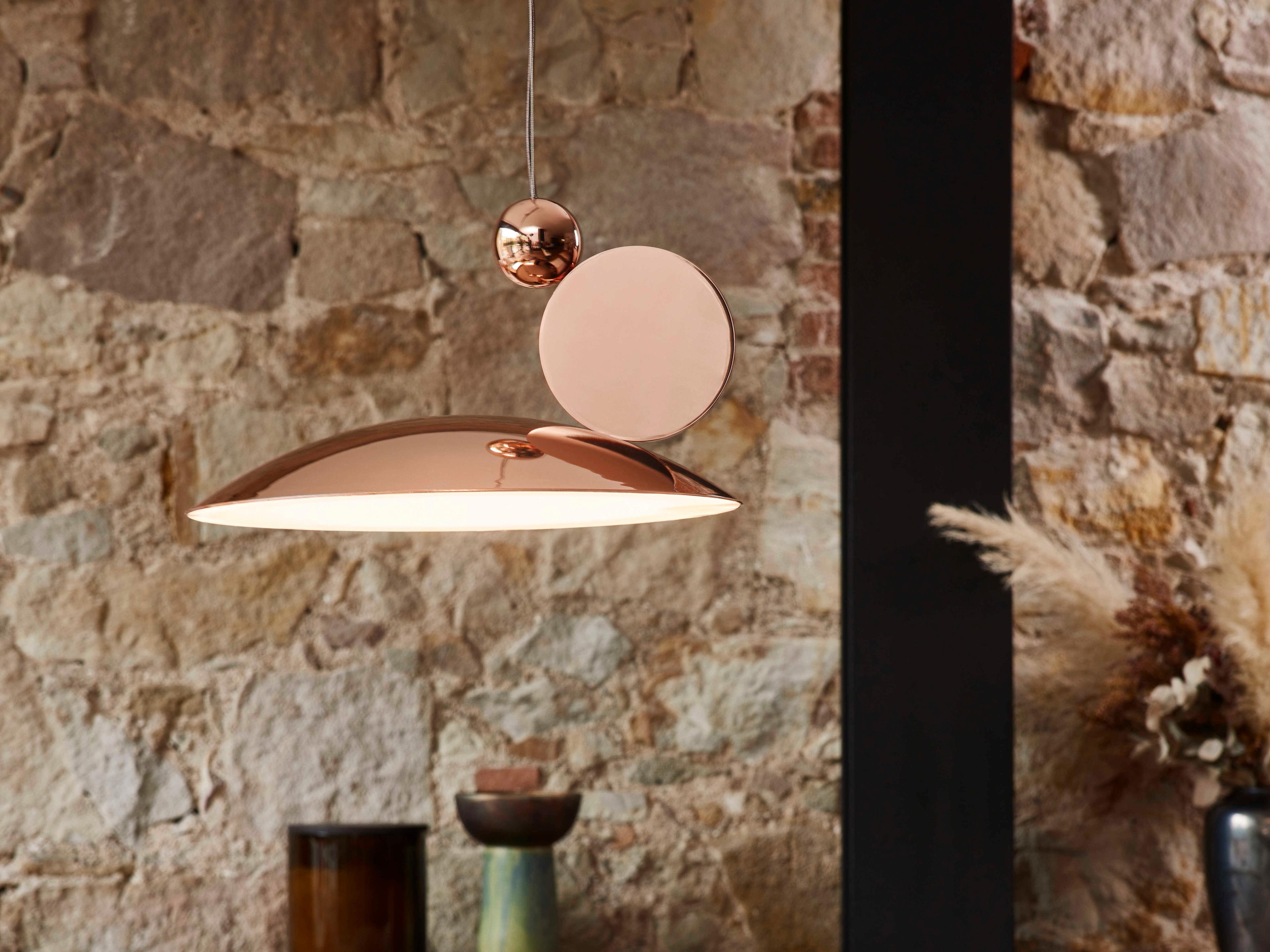 Carpyen Equilibrium Bright Copper Dome Geometric Pendant