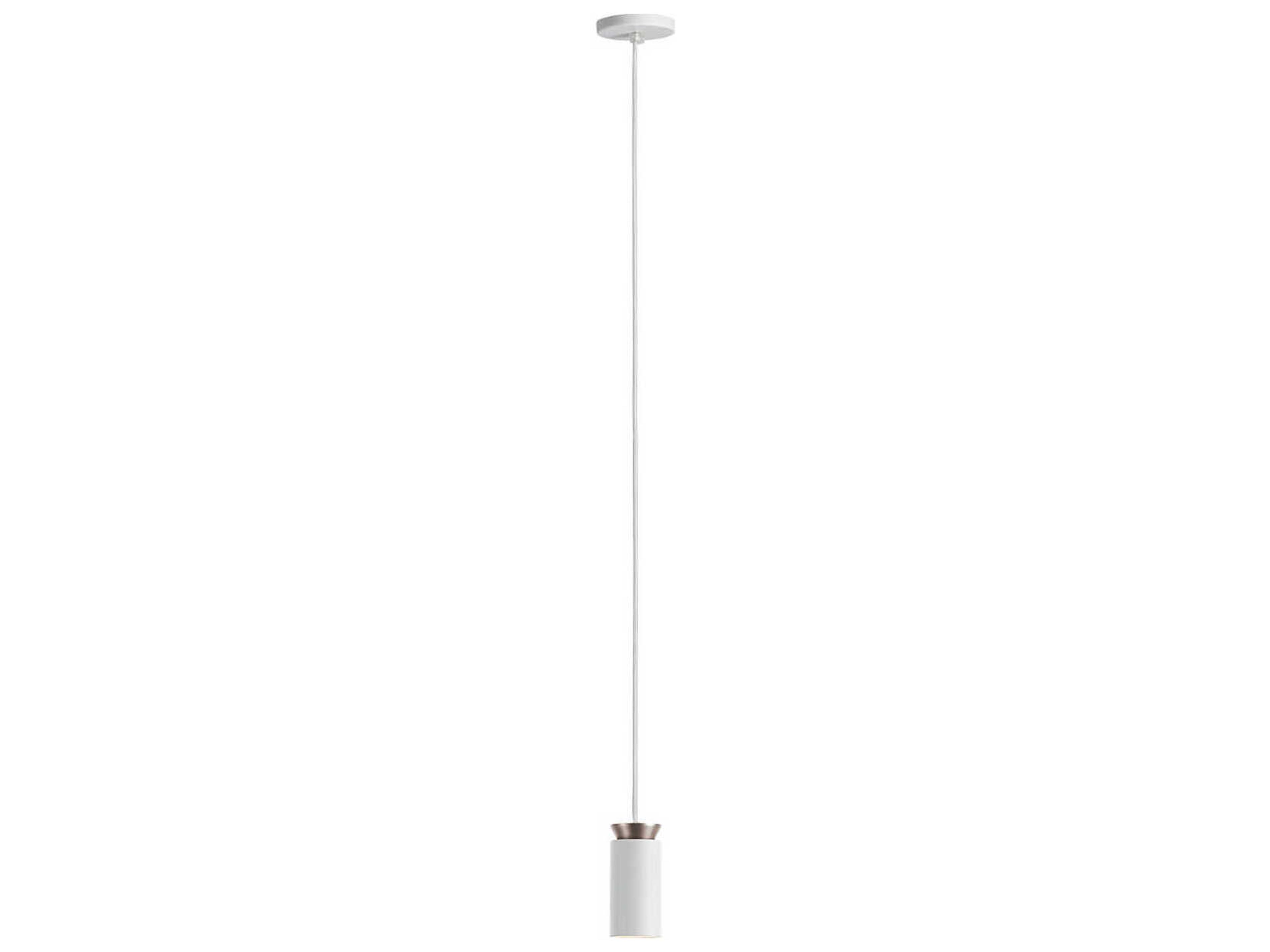 Triana 1-Light White Matt Nickel Cylinder Mini Pendant
