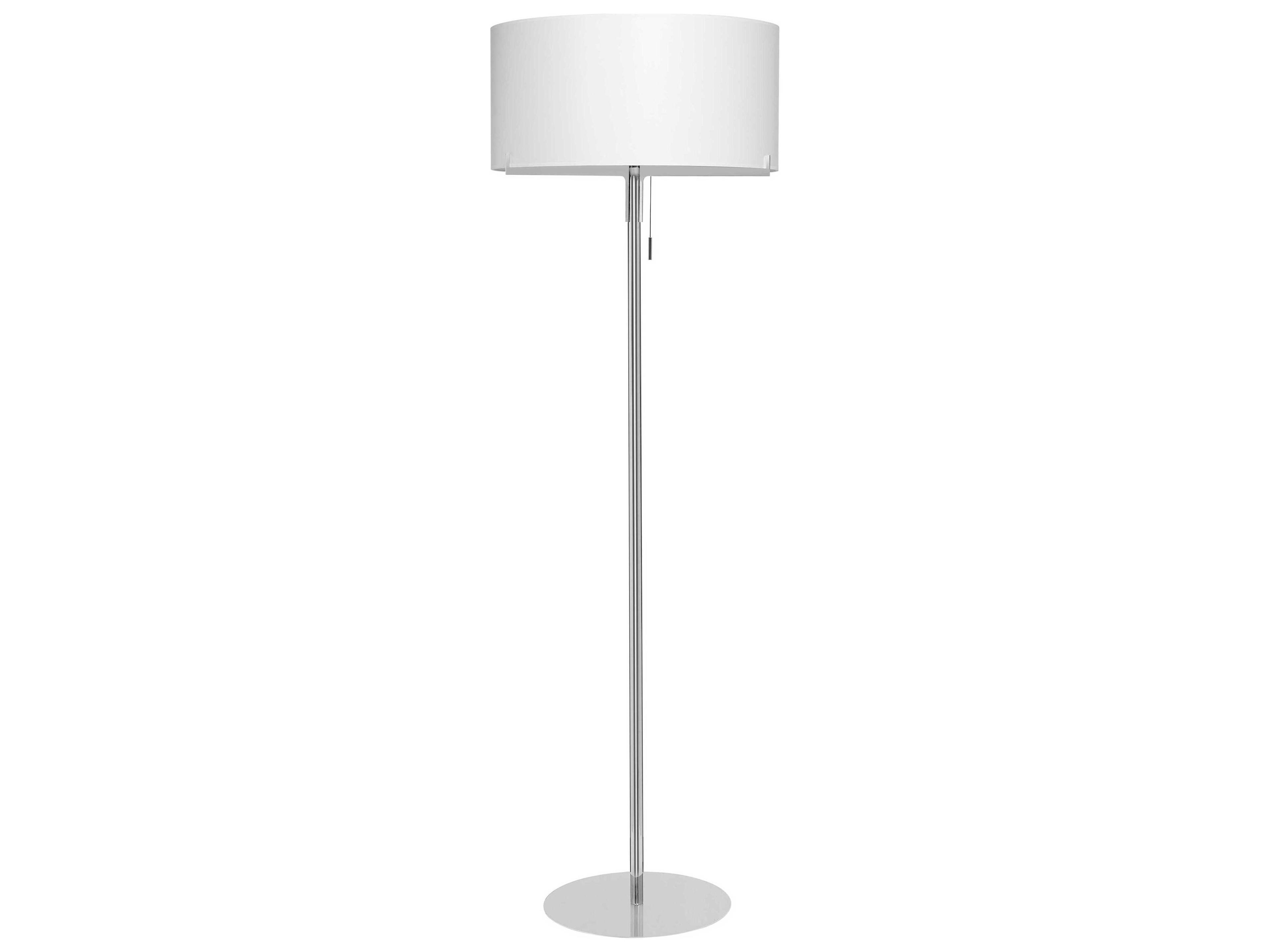 Aitana Matt Nickel White Cotton Floor Lamp