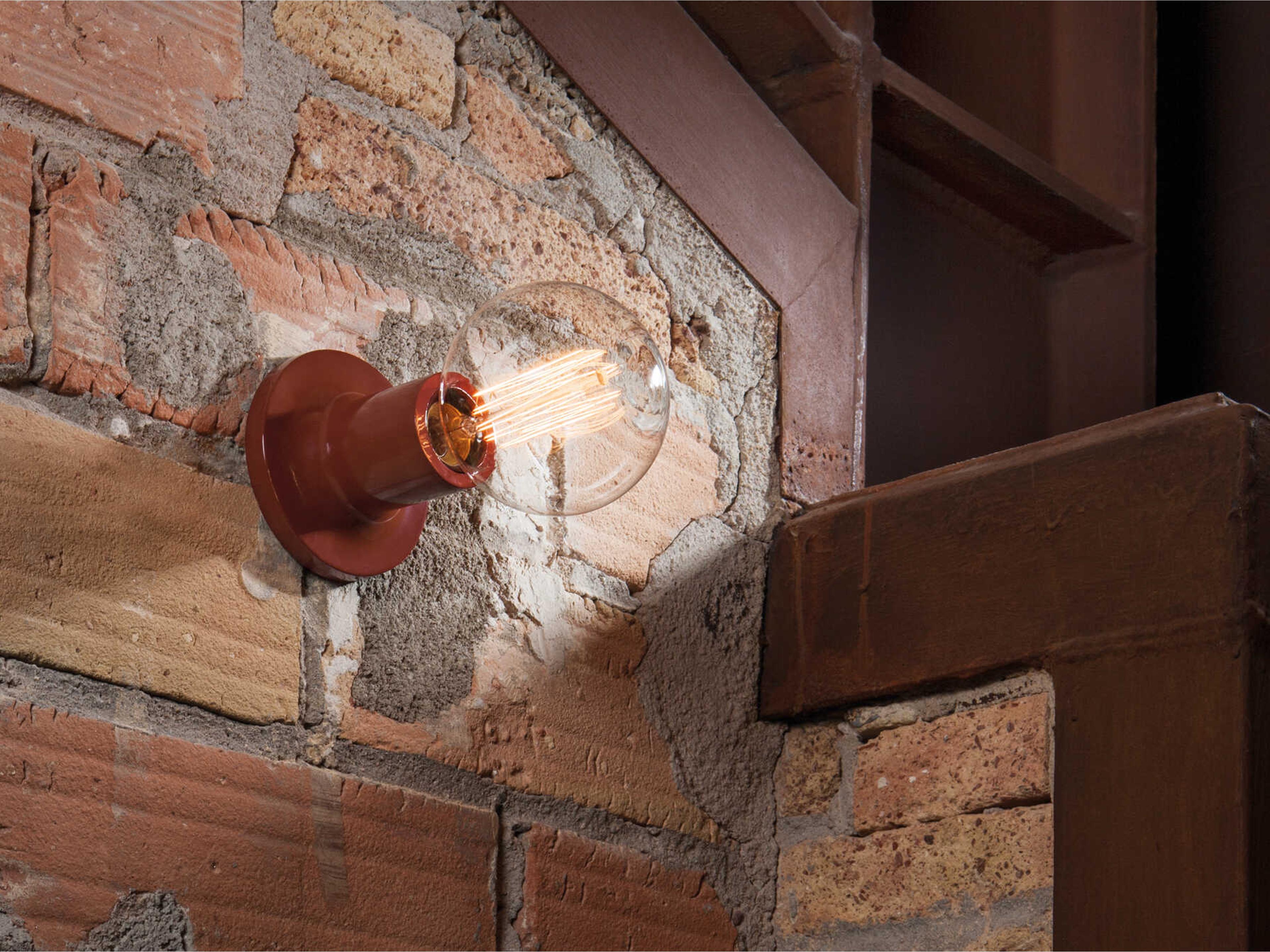 Carpyen Punt 1-Light Terracota Red Wall Sconce