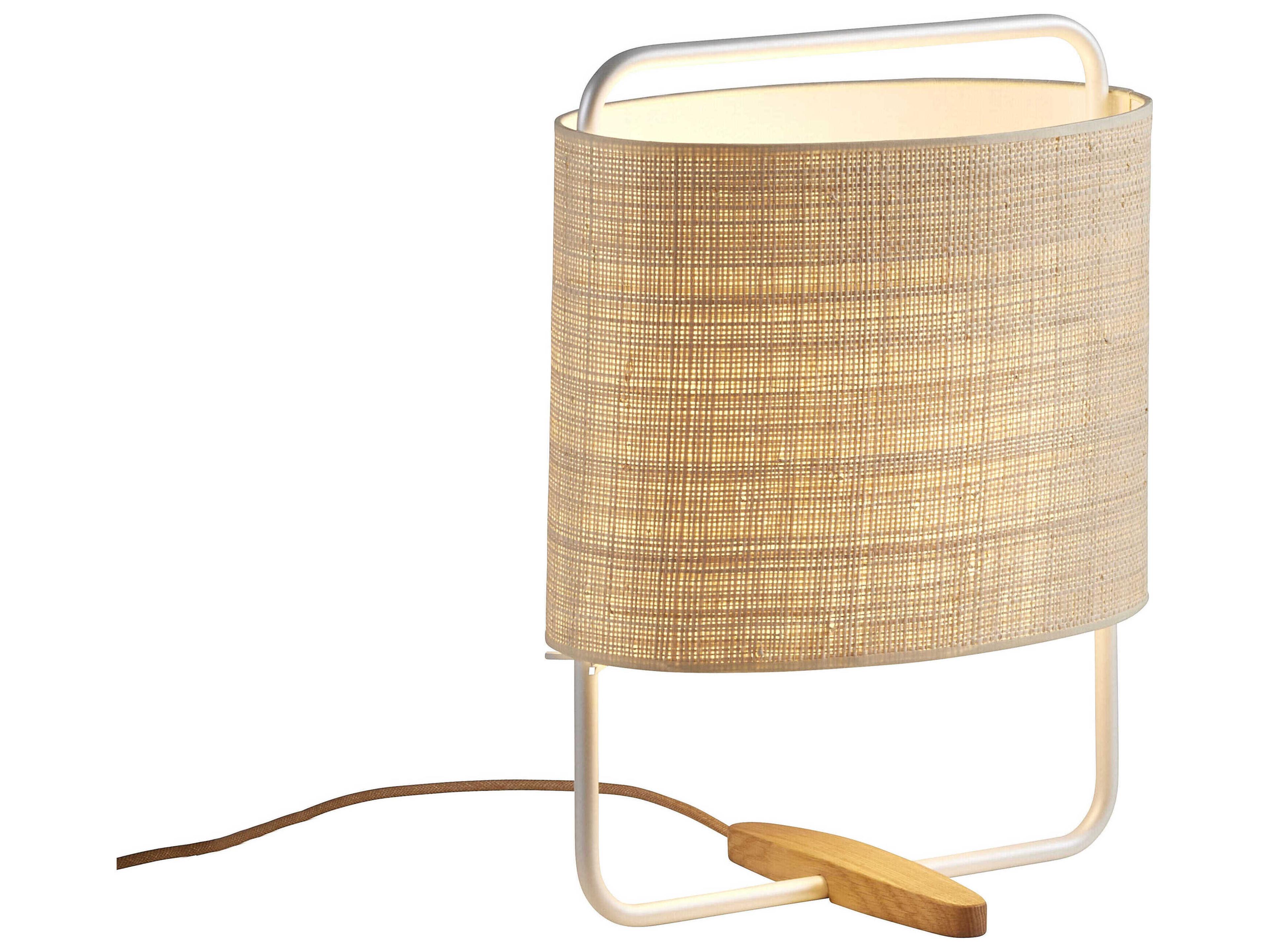 Margot Nacre Natural Fiber Off White Table Lamp