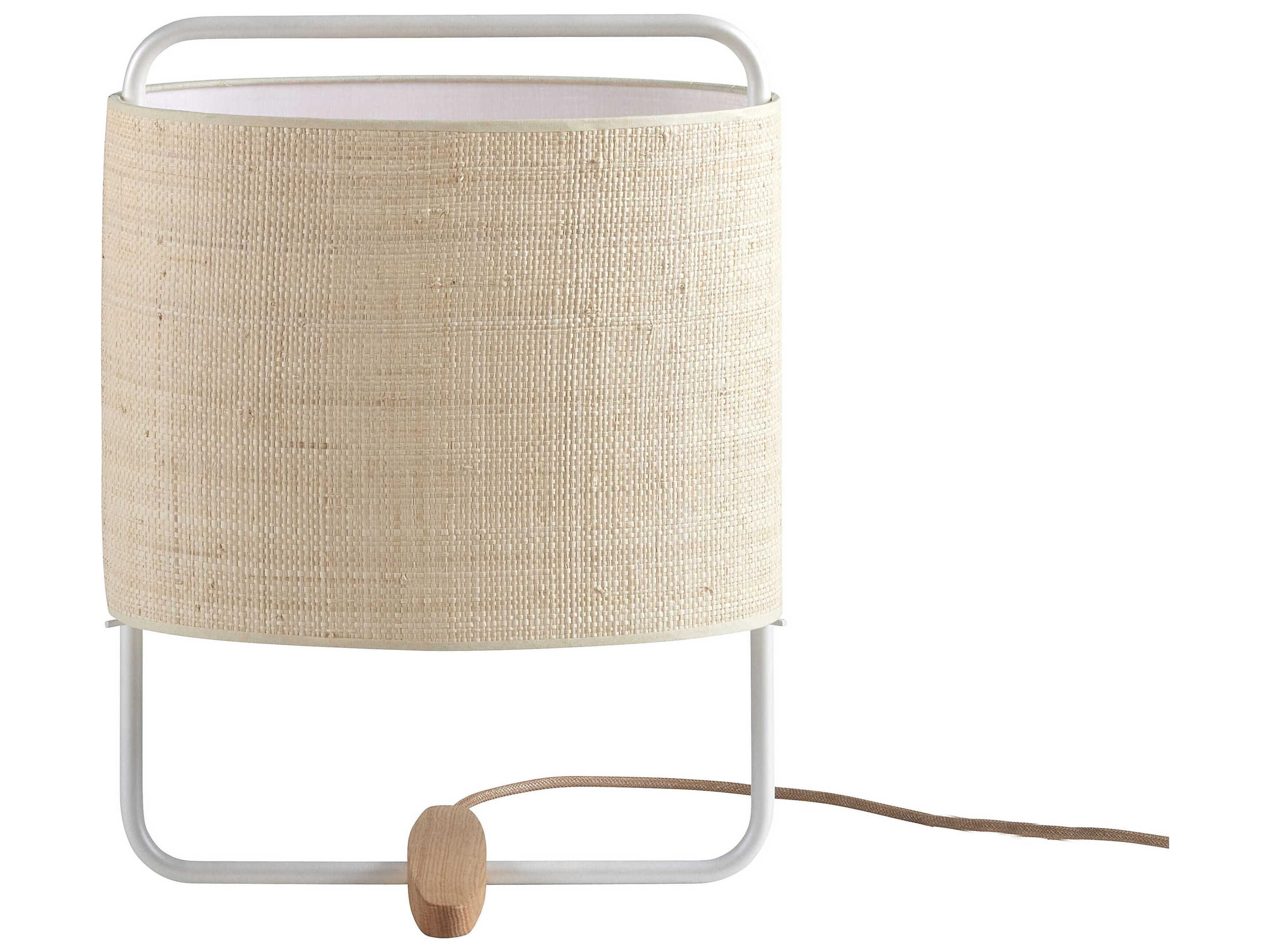 Carpyen Margot Nacre Natural Fiber Off White Table Lamp